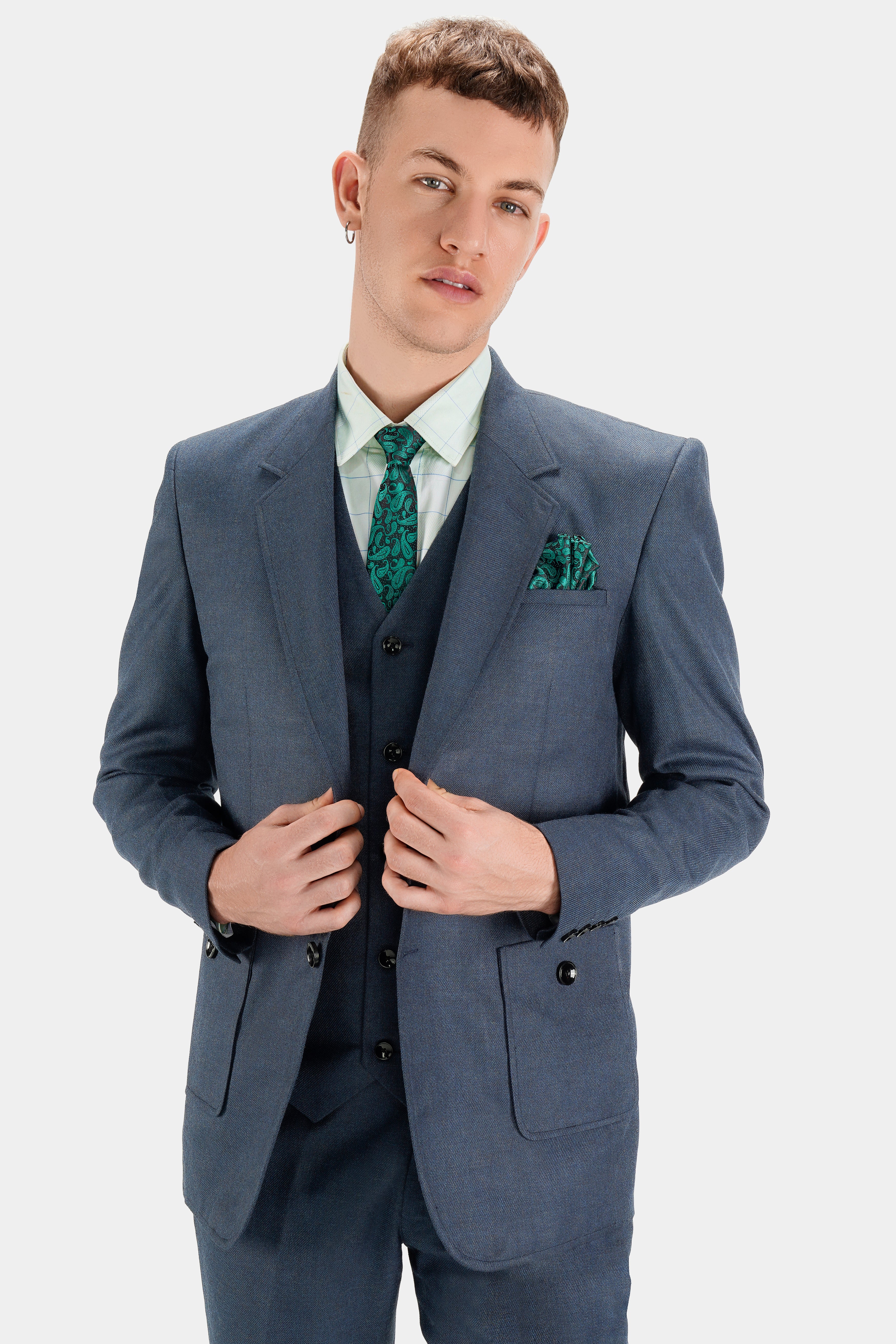 Spruce Blue Tweed Waistcoat V2735-36, V2735-38, V2735-40, V2735-42, V2735-44, V2735-46, V2735-48, V2735-50, V2735-52, V2735-54, V2735-56, V2735-58, V2735-60