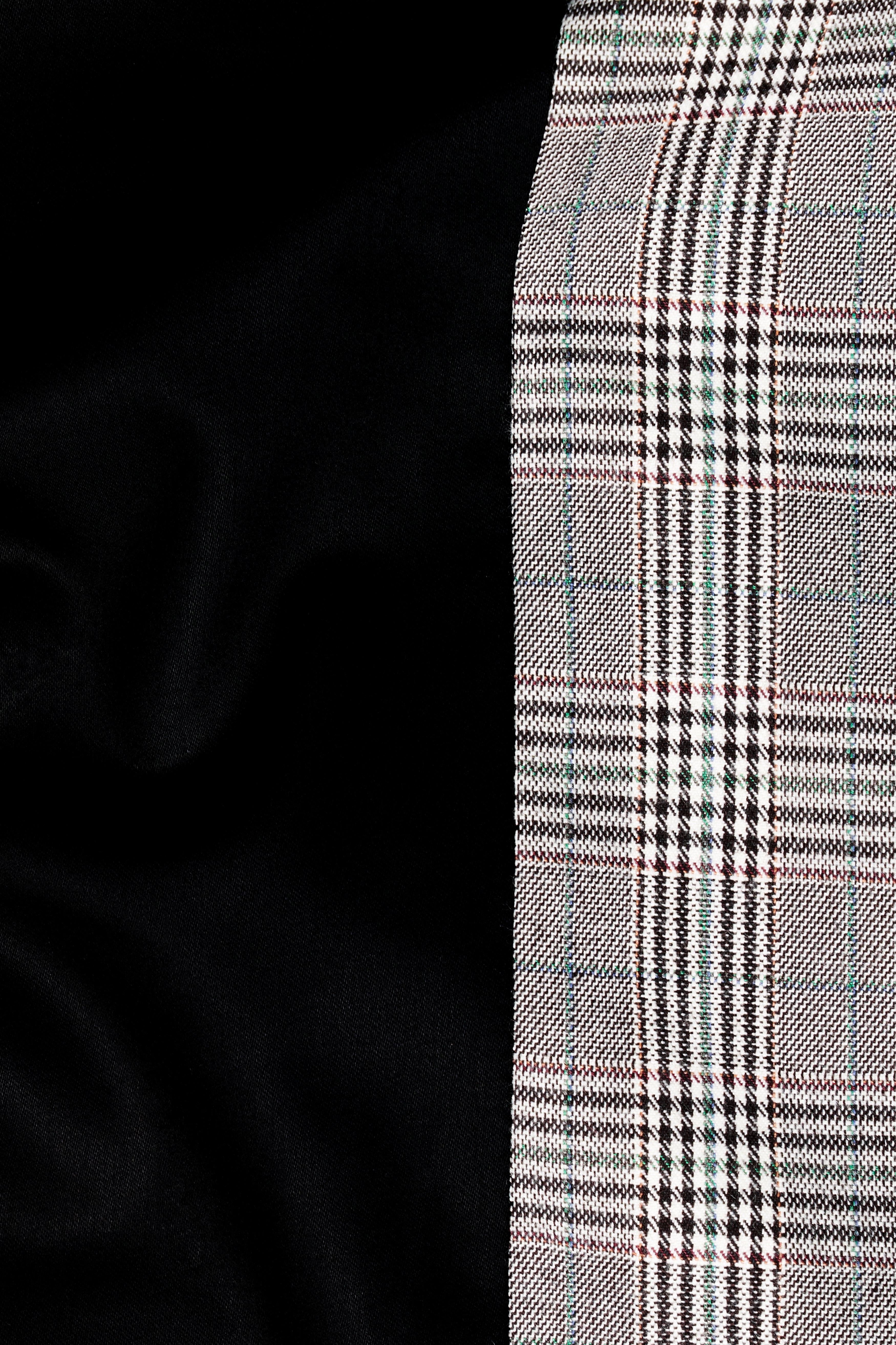 Half Black and Half Battleship Gray Checkered Wool Rich Designer Waistcoat V2748-36, V2748-38, V2748-40, V2748-42, V2748-44, V2748-46, V2748-48, V2748-50, V2748-52, V2748-54, V2748-56, V2748-58, V2748-60