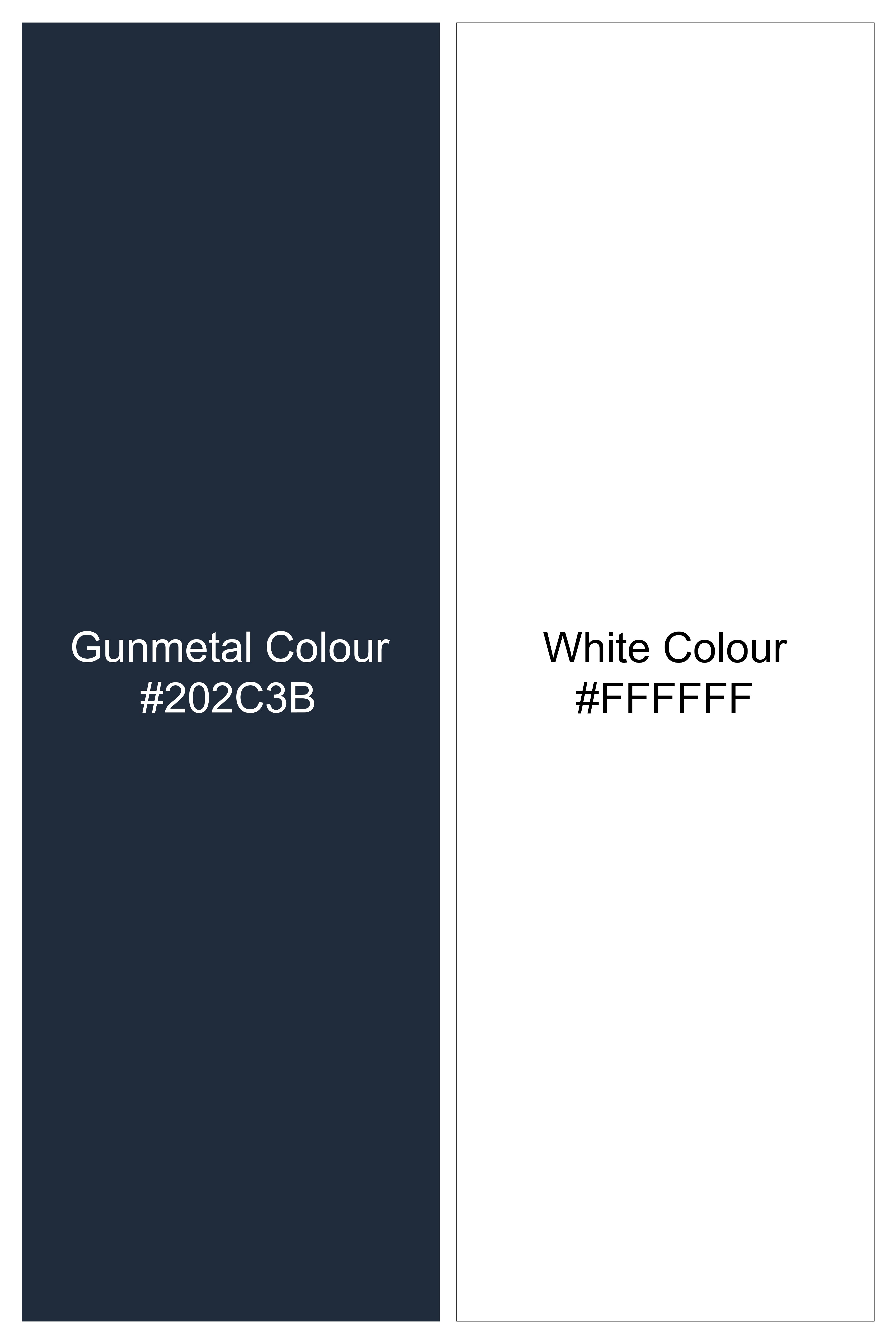 Gunmetal Blue with White Striped Wool Rich Waistcoat V2772-36, V2772-38, V2772-40, V2772-42, V2772-44, V2772-46, V2772-48, V2772-50, V2772-52, V2772-54, V2772-56, V2772-58, V2772-60