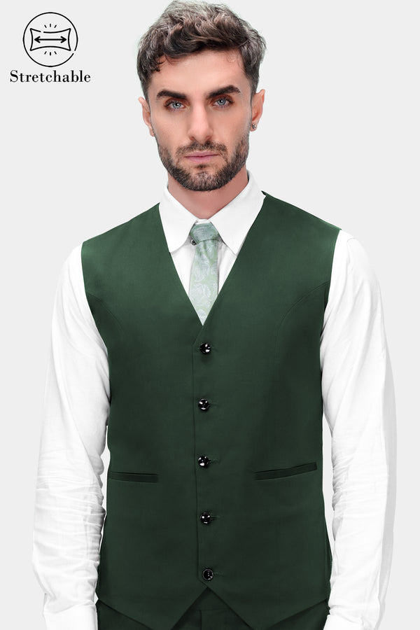 Heavy Metal Green Premium Cotton Stretchable Traveler Waistcoat V2773-36, V2773-38, V2773-40, V2773-42, V2773-44, V2773-46, V2773-48, V2773-50, V2773-52, V2773-54, V2773-56, V2773-58, V2773-60