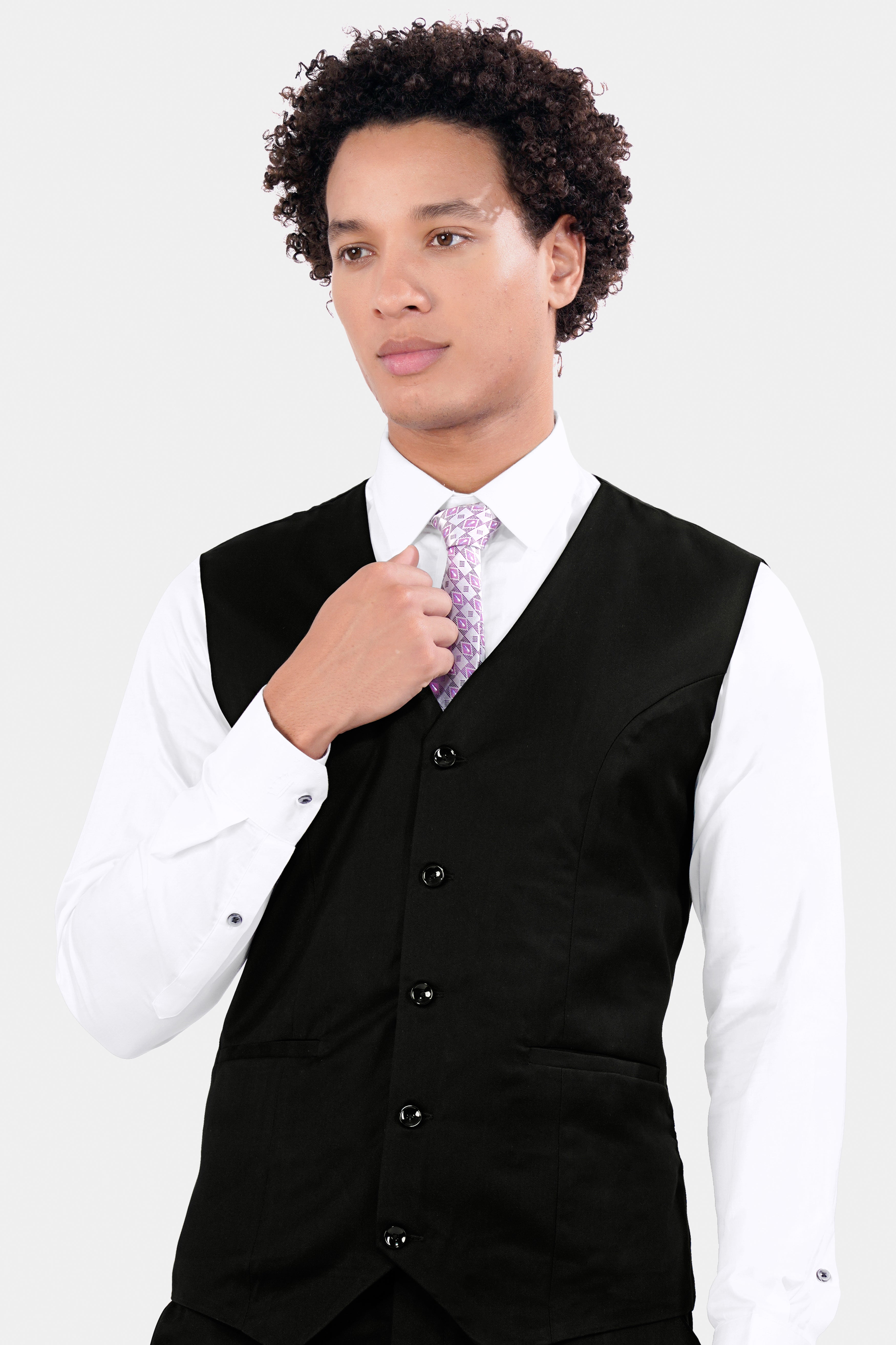 Jade Black Wool Rich Waistcoat V2892-36, V2892-38, V2892-40, V2892-42, V2892-44, V2892-46, V2892-48, V2892-50, V2892-92, V2892-54, V2892-56, V2892-58, V2892-60