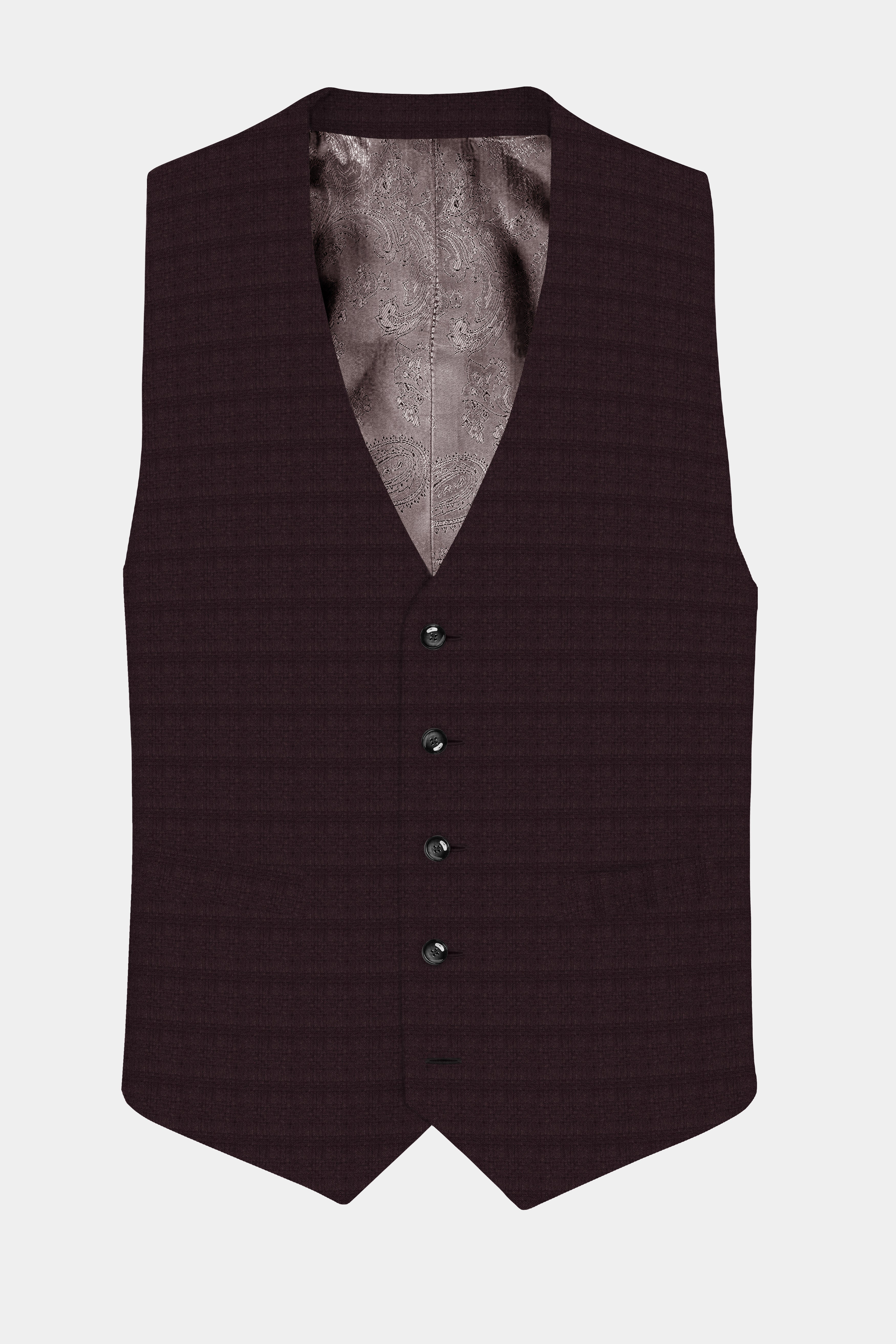 Plum Maroon Wool Rich Waistcoat