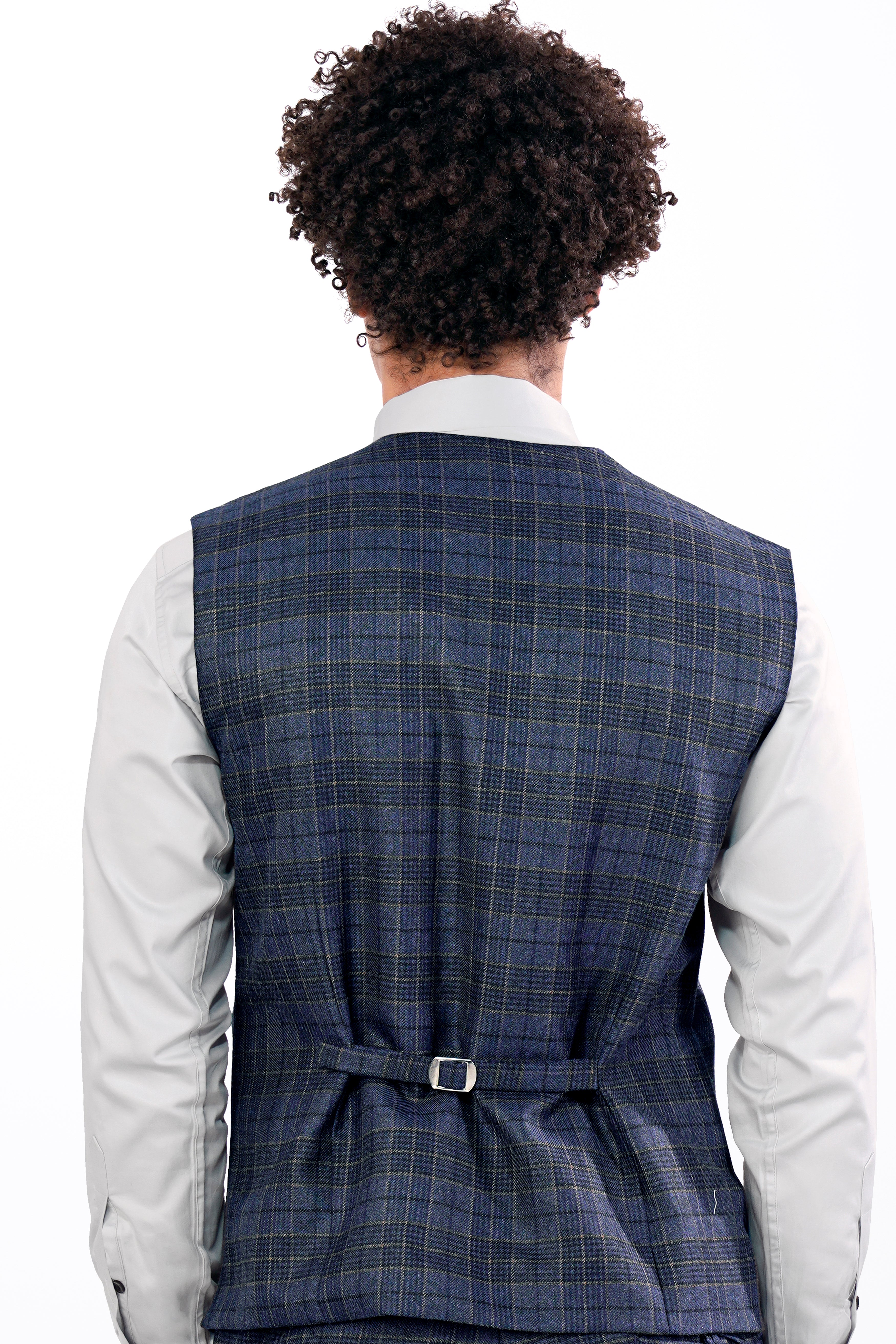 Bayoux Blue and Ironside Gray Plaid Waistcoat V2908-36, V2908-38, V2908-40, V2908-42, V2908-44, V2908-46, V2908-48, V2908-50, V2908-08, V2908-54, V2908-56, V2908-58, V2908-60
