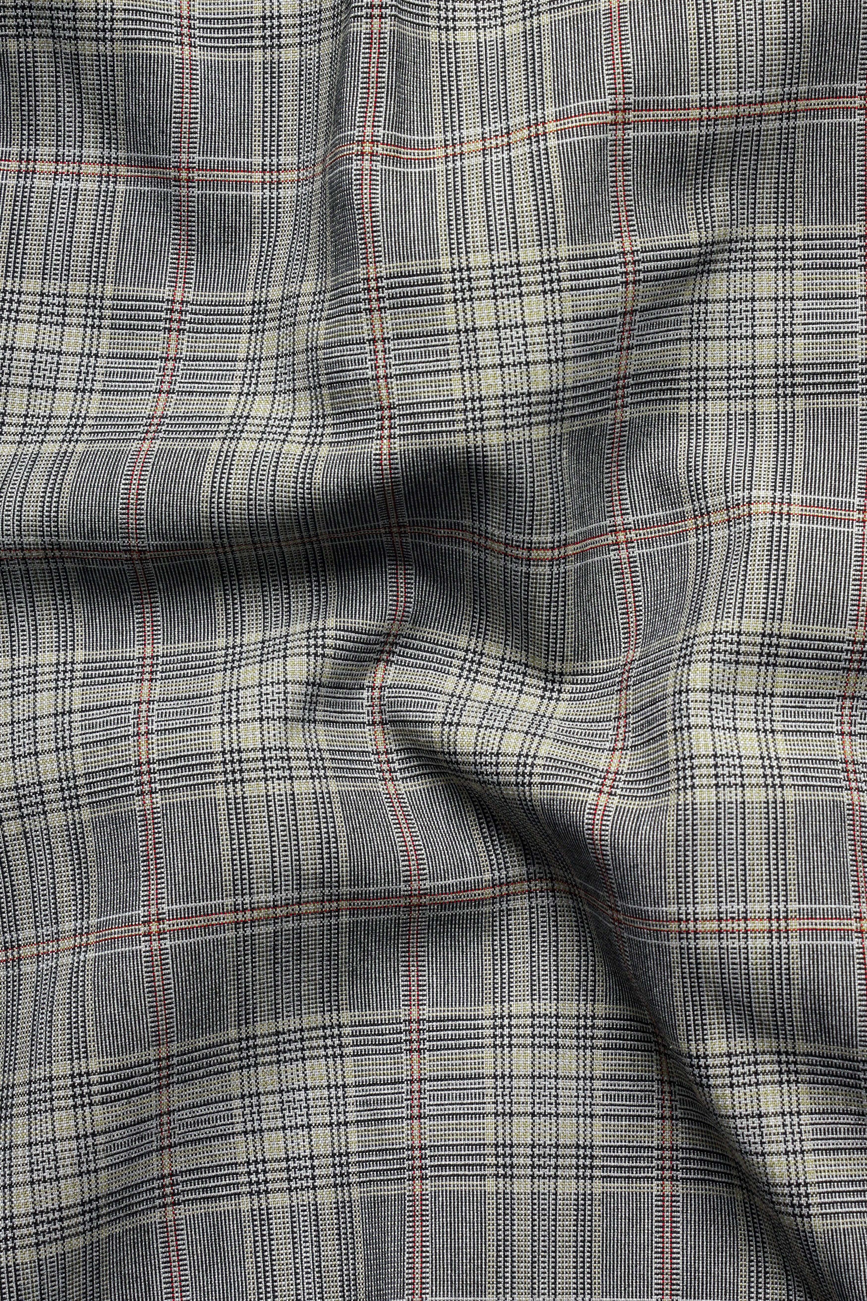 Chalice Gray Plaid and Black Wool Rich Designer Waistcoat V2928-36, V2928-38, V2928-40, V2928-42, V2928-44, V2928-46, V2928-48, V2928-50, V2928-28, V2928-54, V2928-56, V2928-58, V2928-60