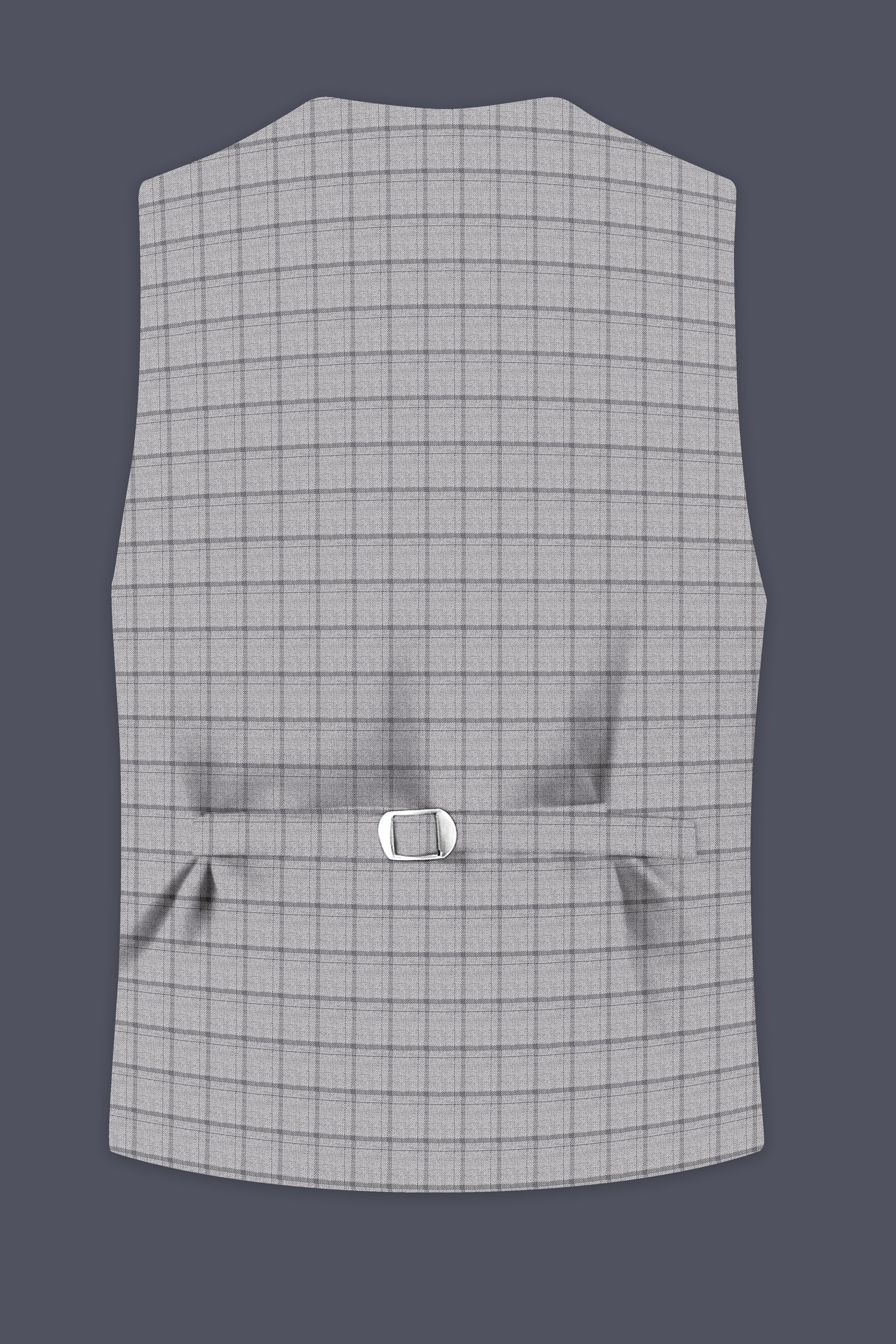 Boulder Gray Checkered Wool Rich Waistcoat