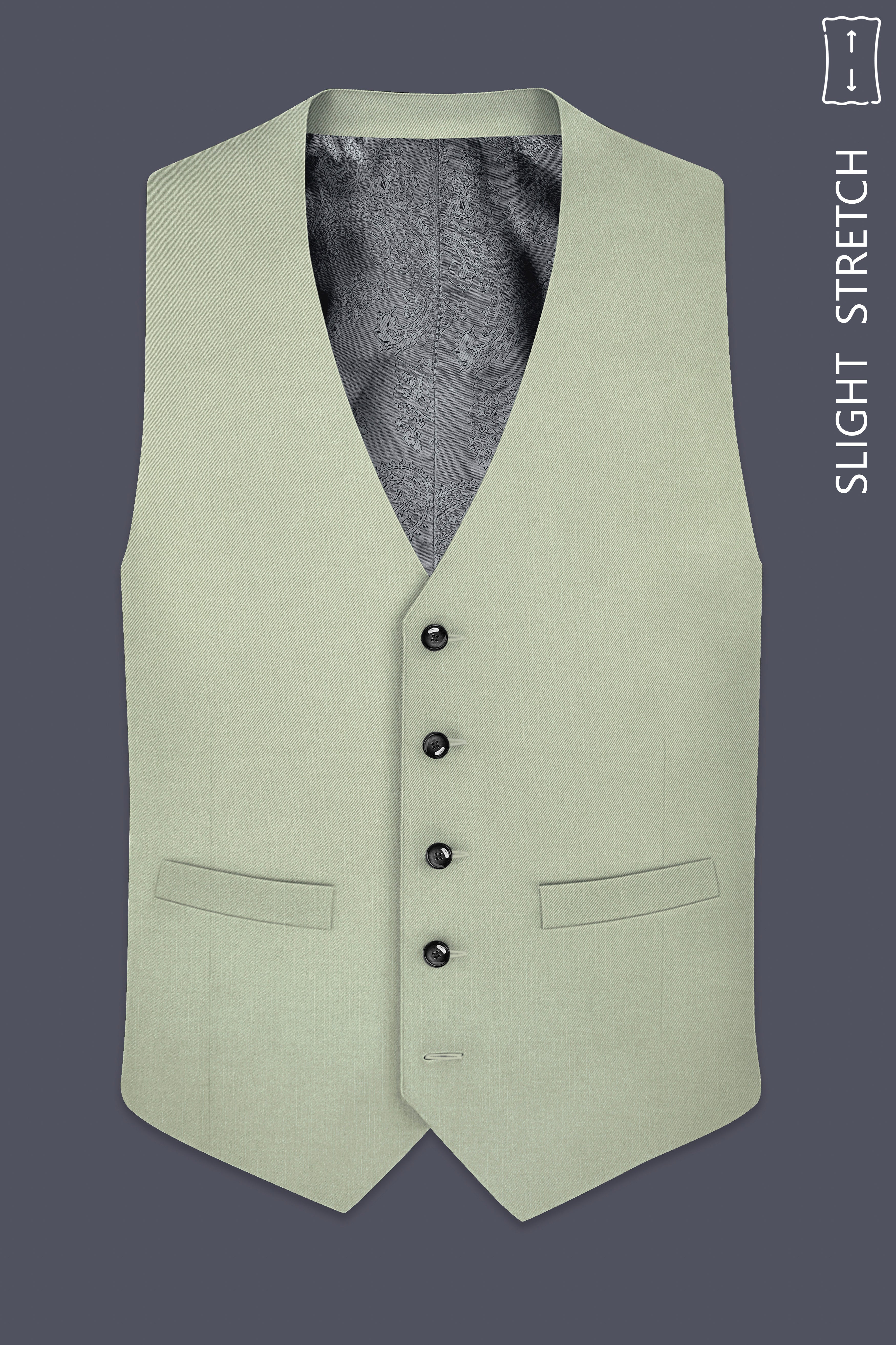 Xanadu Green and Twine Brown Wool Rich Waistcoat