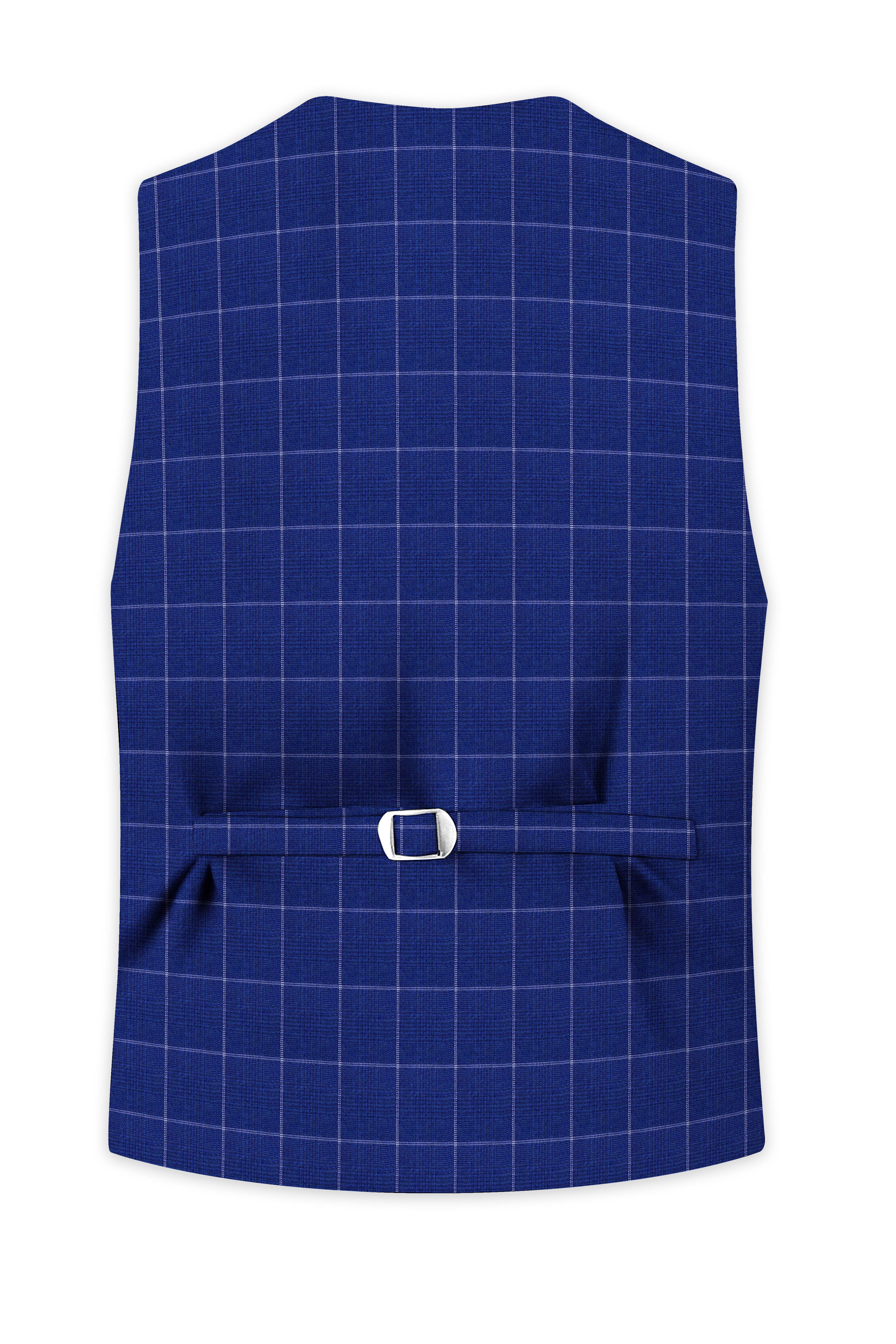 Rhino Blue Windowpane Waistcoat