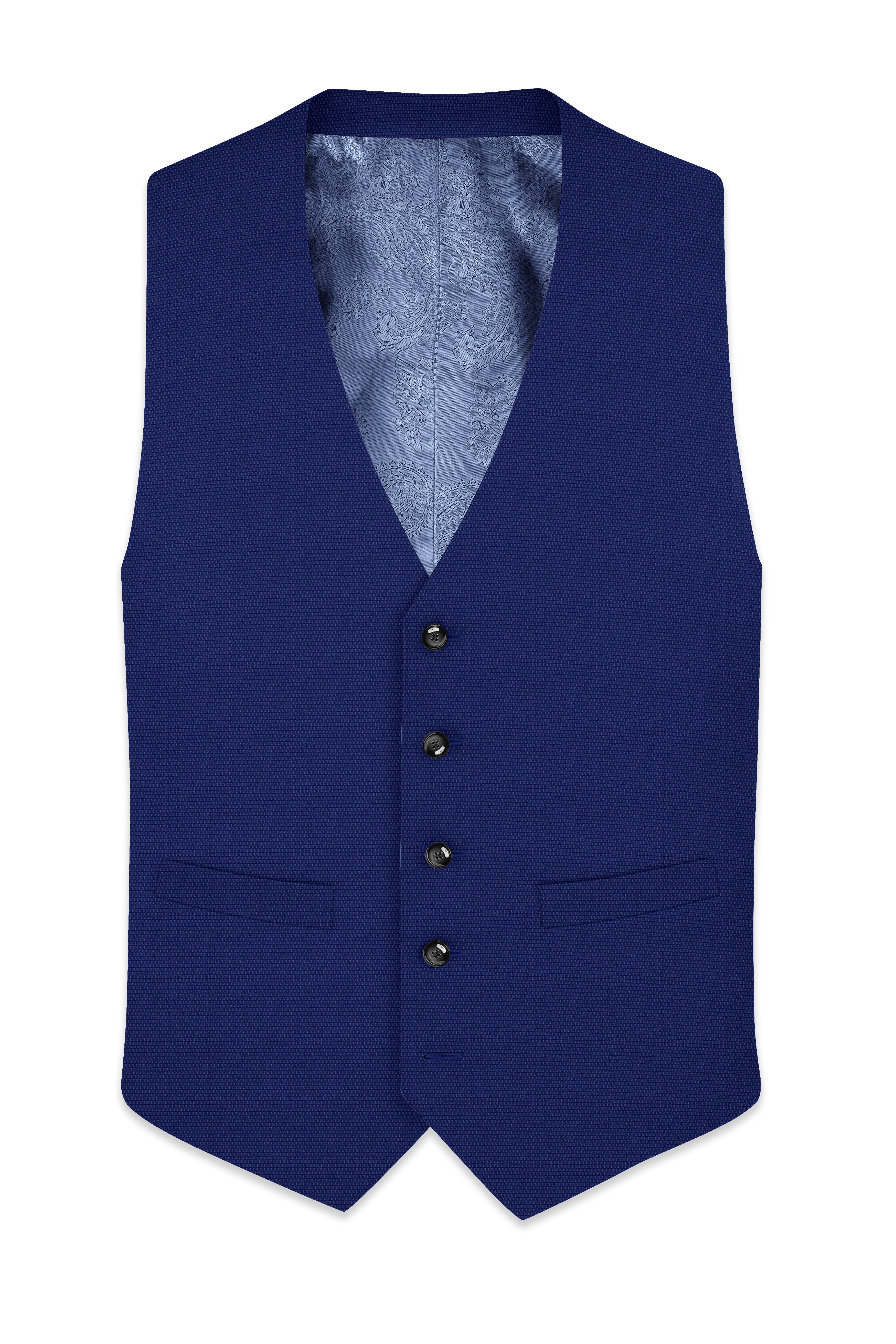 Catalina Blue Wool Rich Waistcoat