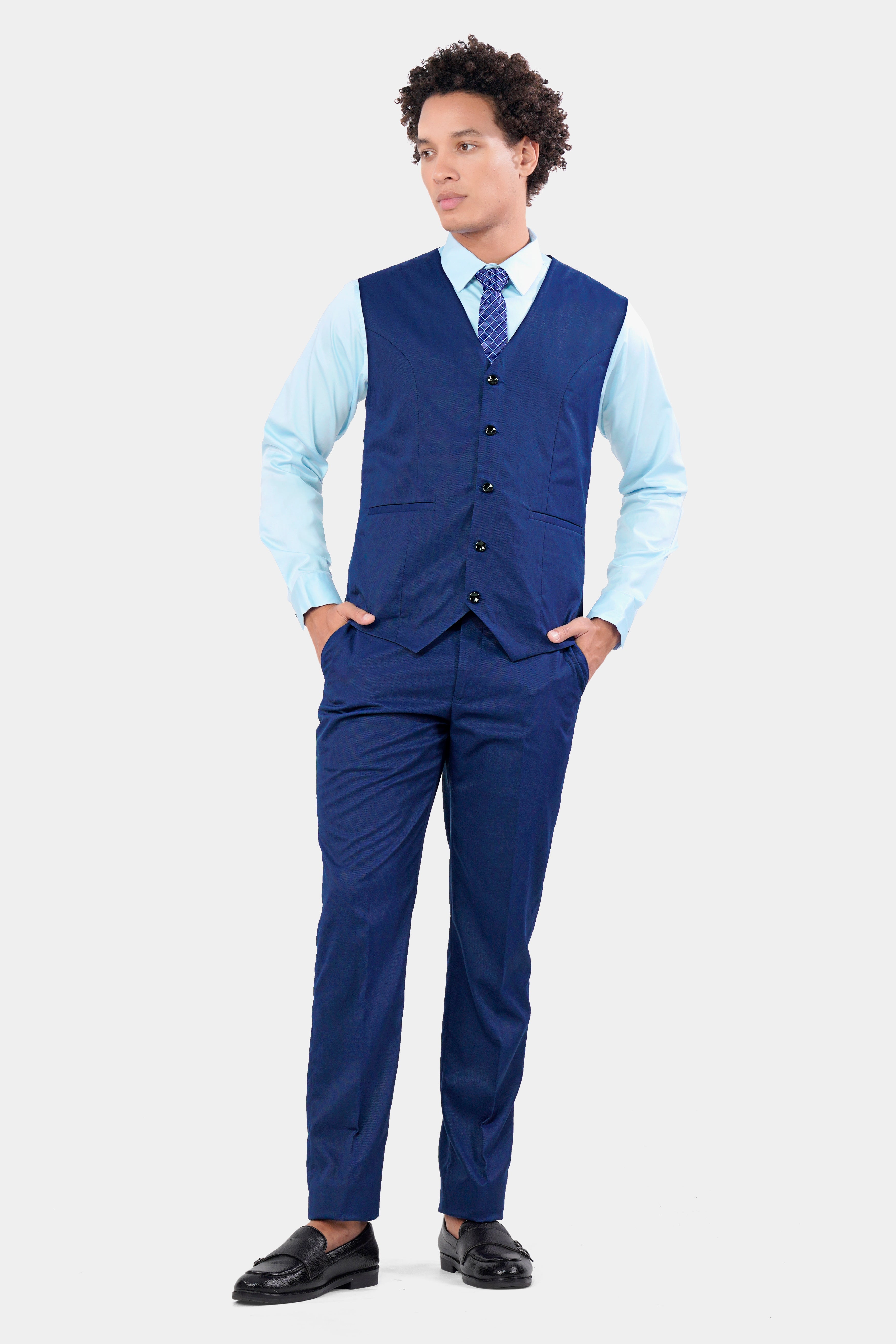 Catalina Blue Wool Rich Waistcoat V2943-36, V2943-38, V2943-40, V2943-42, V2943-44, V2943-46, V2943-48, V2943-50, V2943-43, V2943-54, V2943-56, V2943-58, V2943-60
