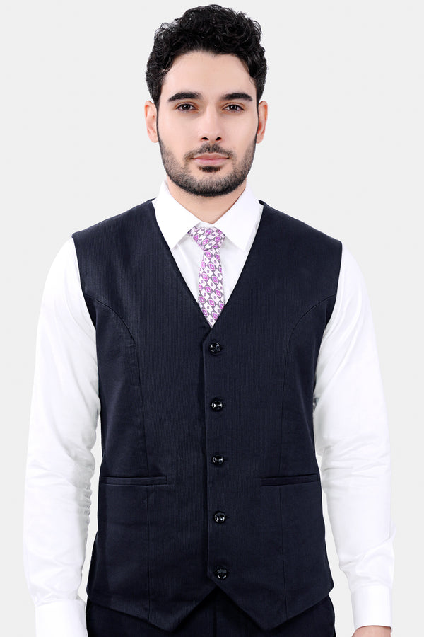 Haiti Blue Premium Cotton Corduroy Sports Waistcoat V3041-36, V3041-38, V3041-40, V3041-42, V3041-44, V3041-46, V3041-48, V3041-50, V3041-41, V3041-54, V3041-56, V3041-58, V3041-60