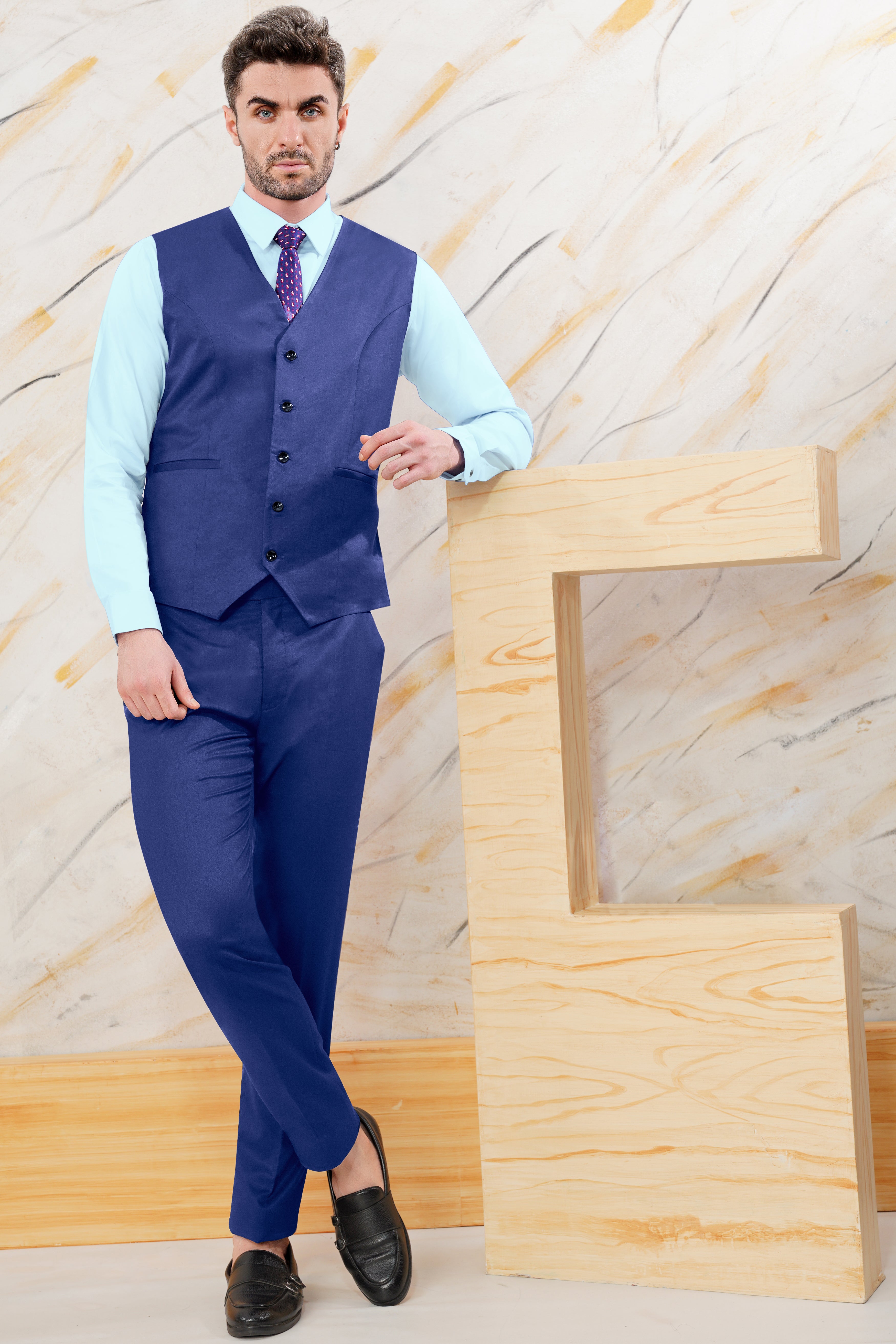 Admiral Blue Wool Rich Waistcoat V3057-36, V3057-38, V3057-40, V3057-42, V3057-44, V3057-46, V3057-48, V3057-50, V3057-57, V3057-54, V3057-56, V3057-58, V3057-60