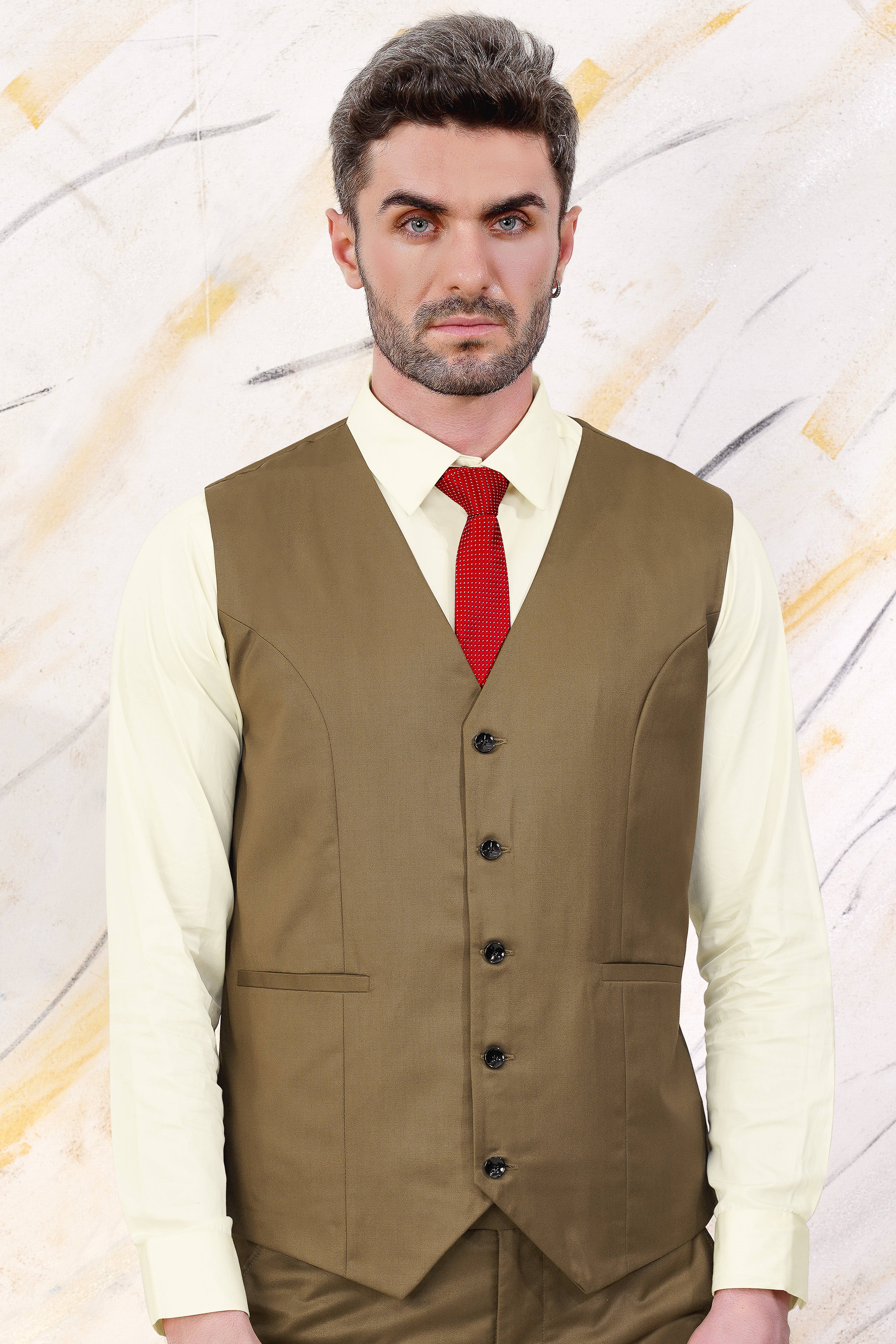 Tortilla Brown Wool Rich Waistcoat V3068-36, V3068-38, V3068-40, V3068-42, V3068-44, V3068-46, V3068-48, V3068-50, V3068-68, V3068-54, V3068-56, V3068-58, V3068-60