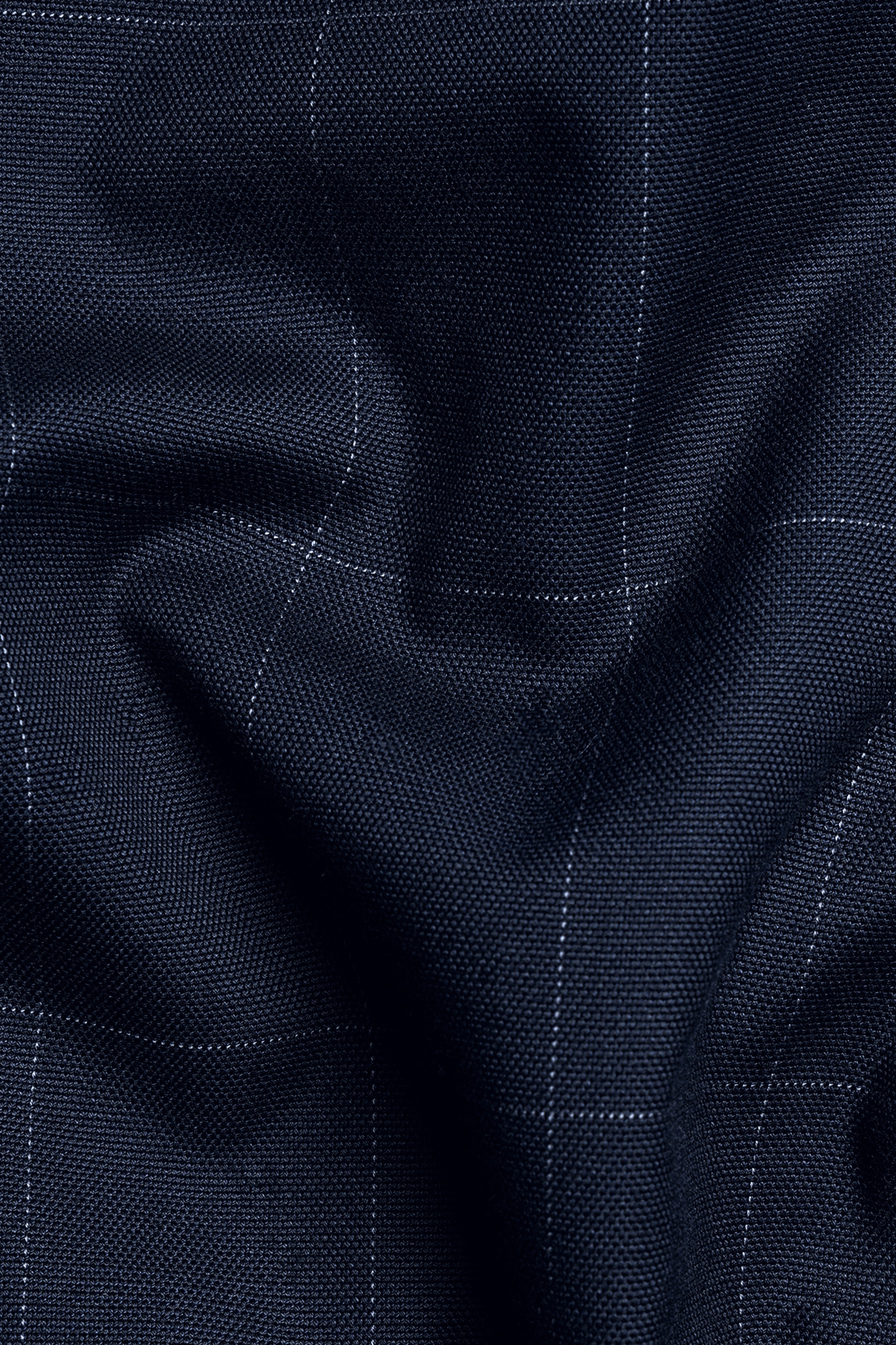 Ebony Blue and Bright White Windowpane Premium Cotton Waistcoat
