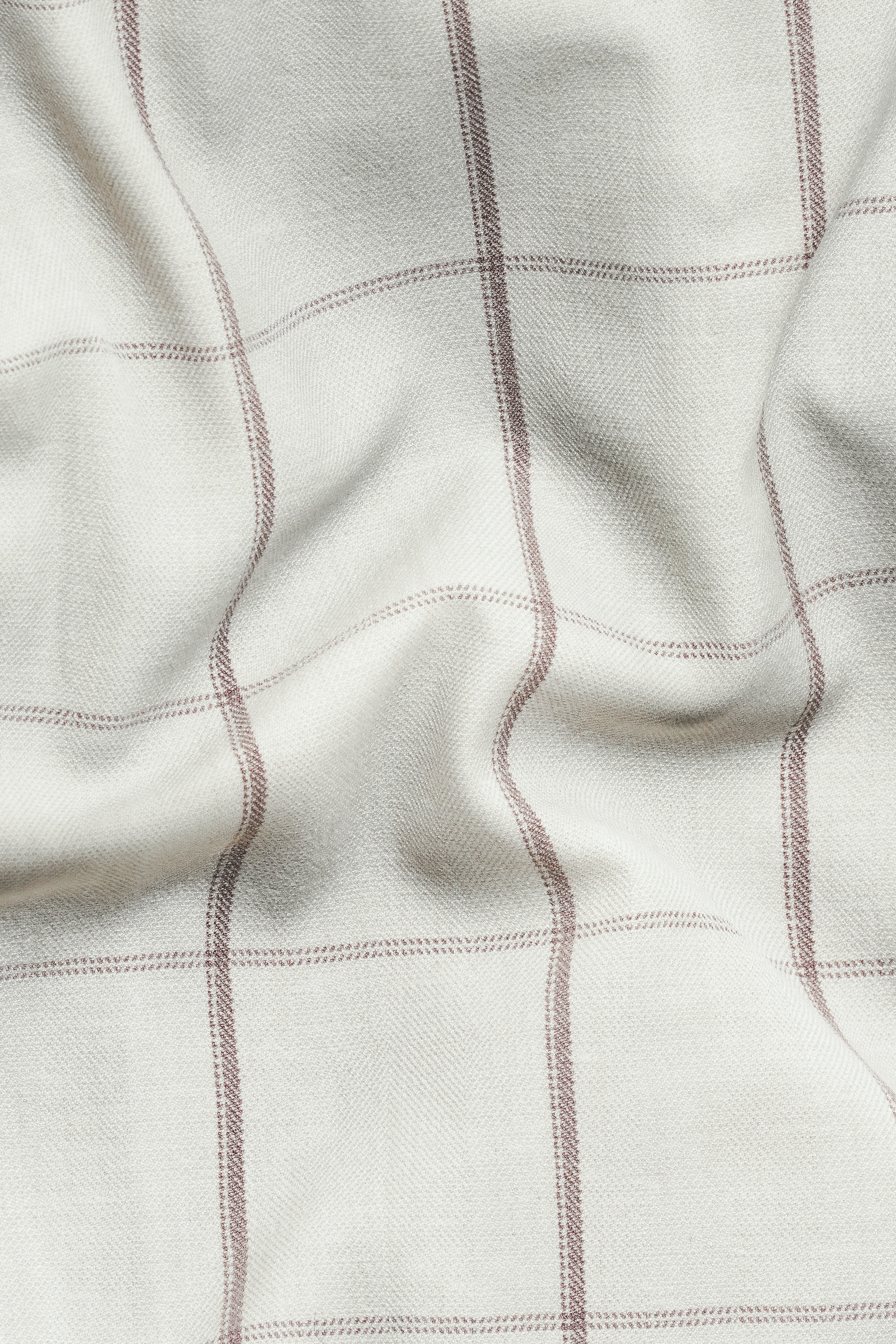 Iron Cream Windowpane Wool Rich Waistcoat