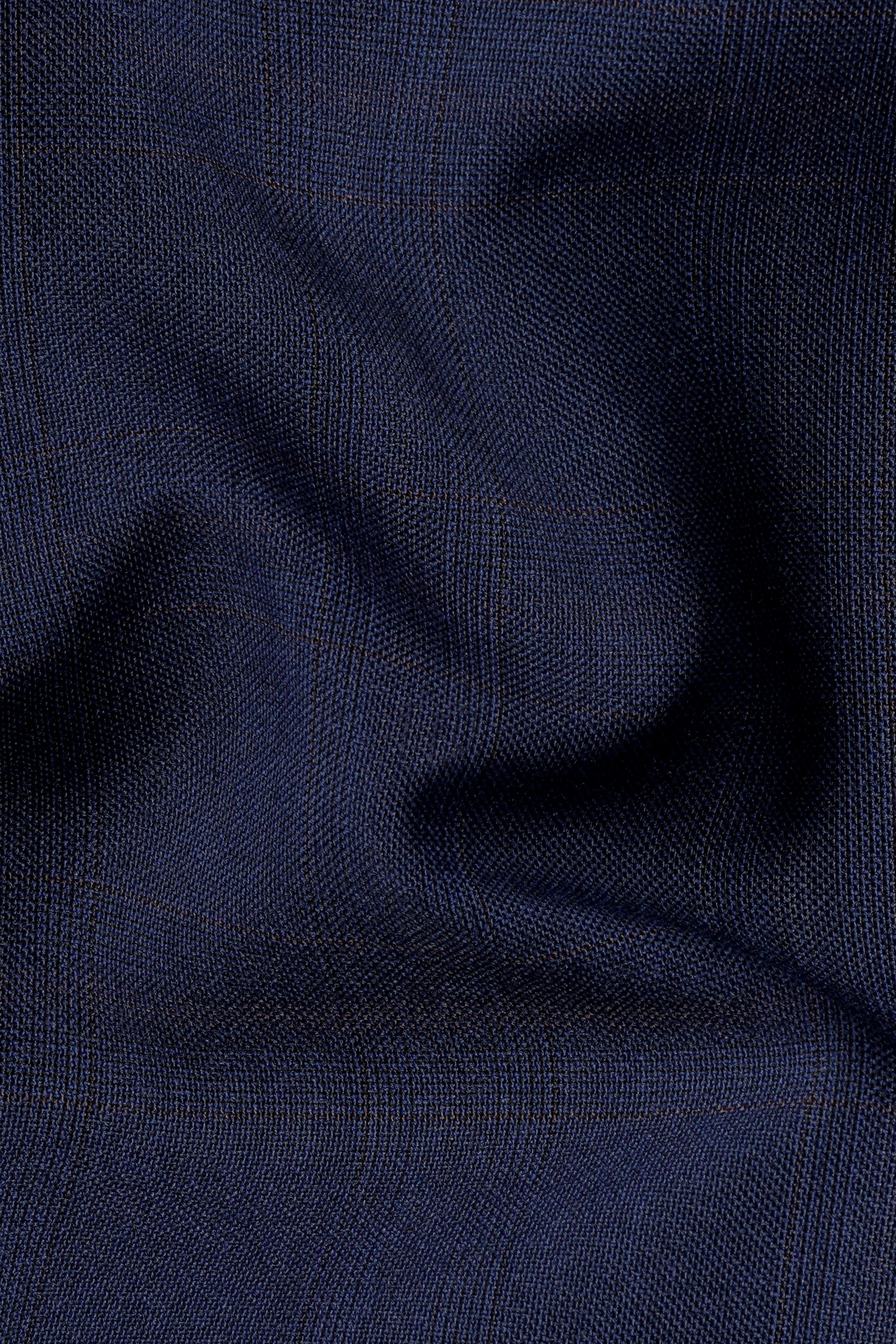 Thunder Blue Plaid Wool Rich Waistcoat