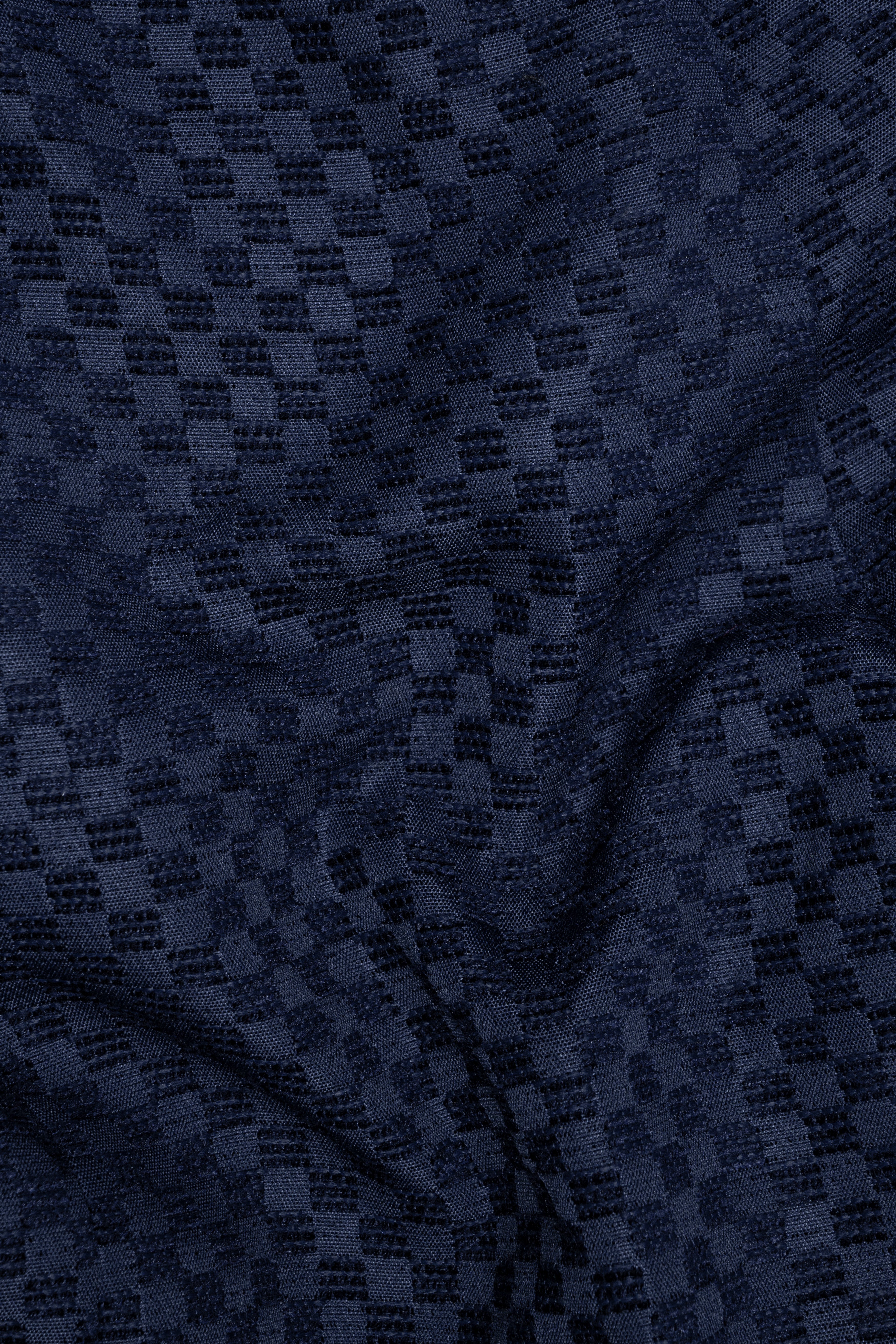 Midnight Blue Textured Waistcoat