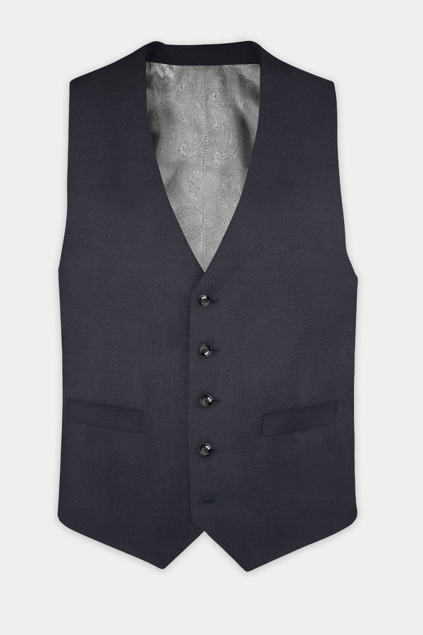 Piano Gray Wool Blend Waistcoat