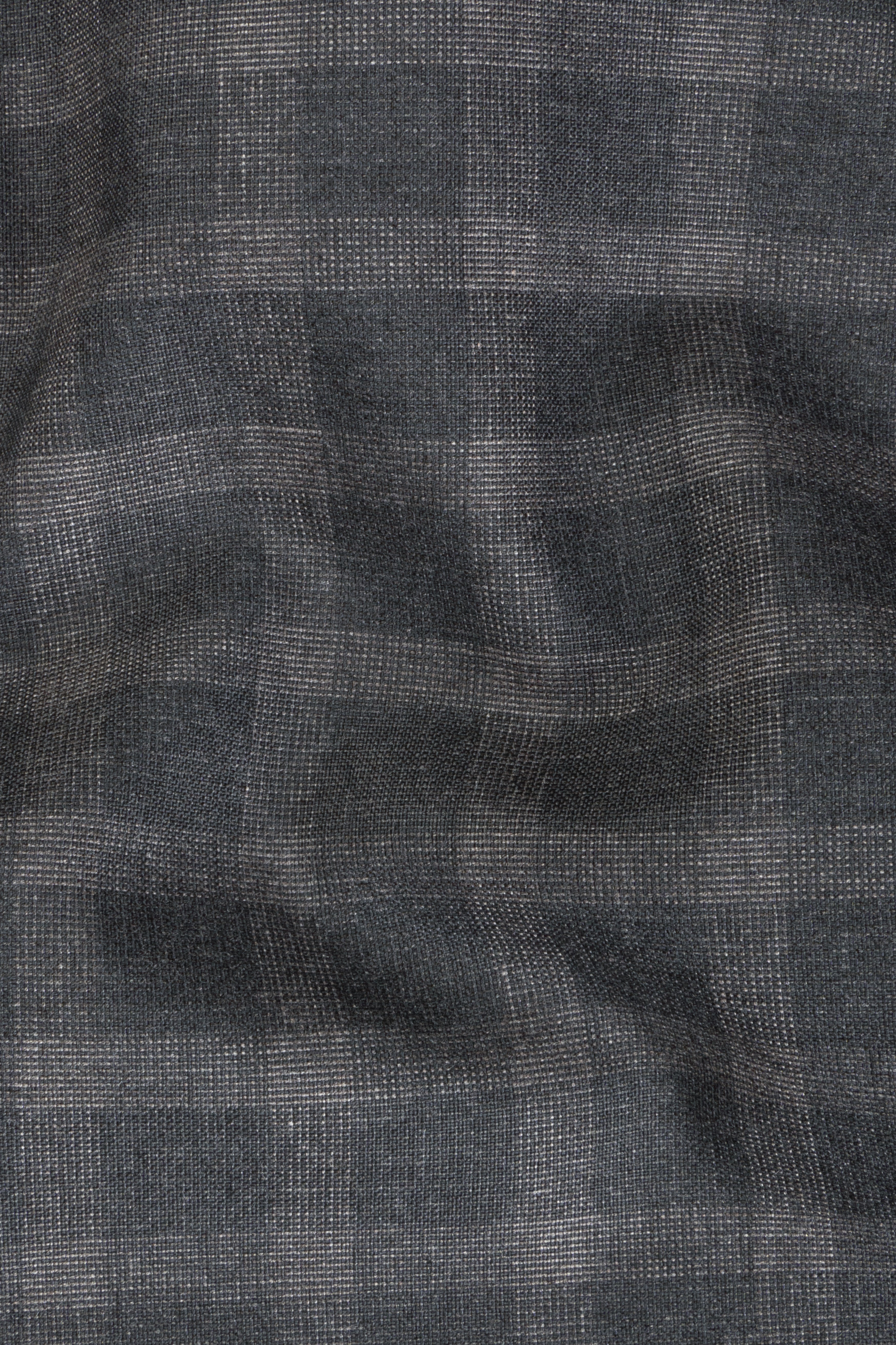 Gravel Gray Checkered Wool Blend Waistcoat