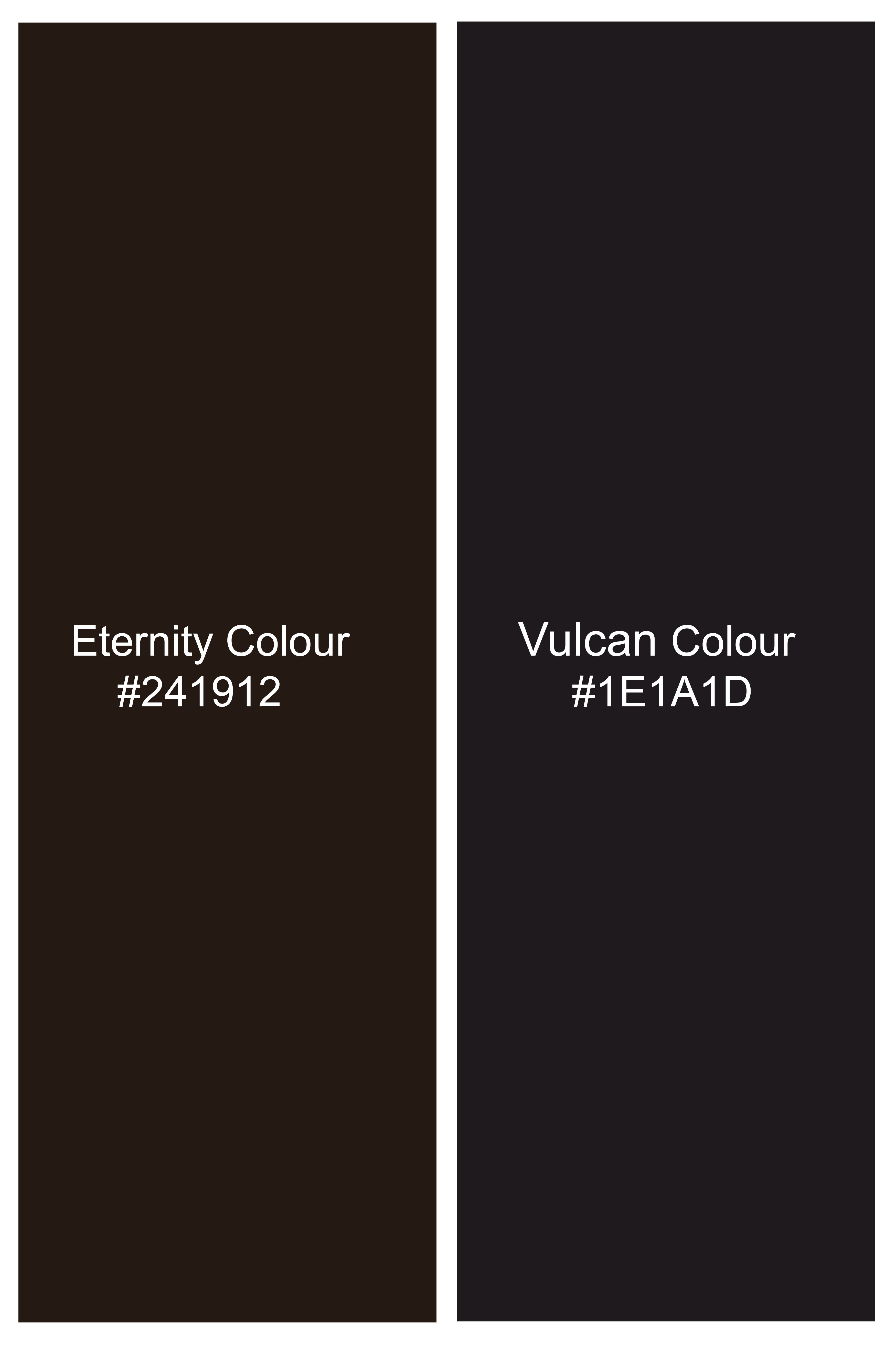 Eternity Brown With Vulcan Black Striped Wool Blend Waistcoat
