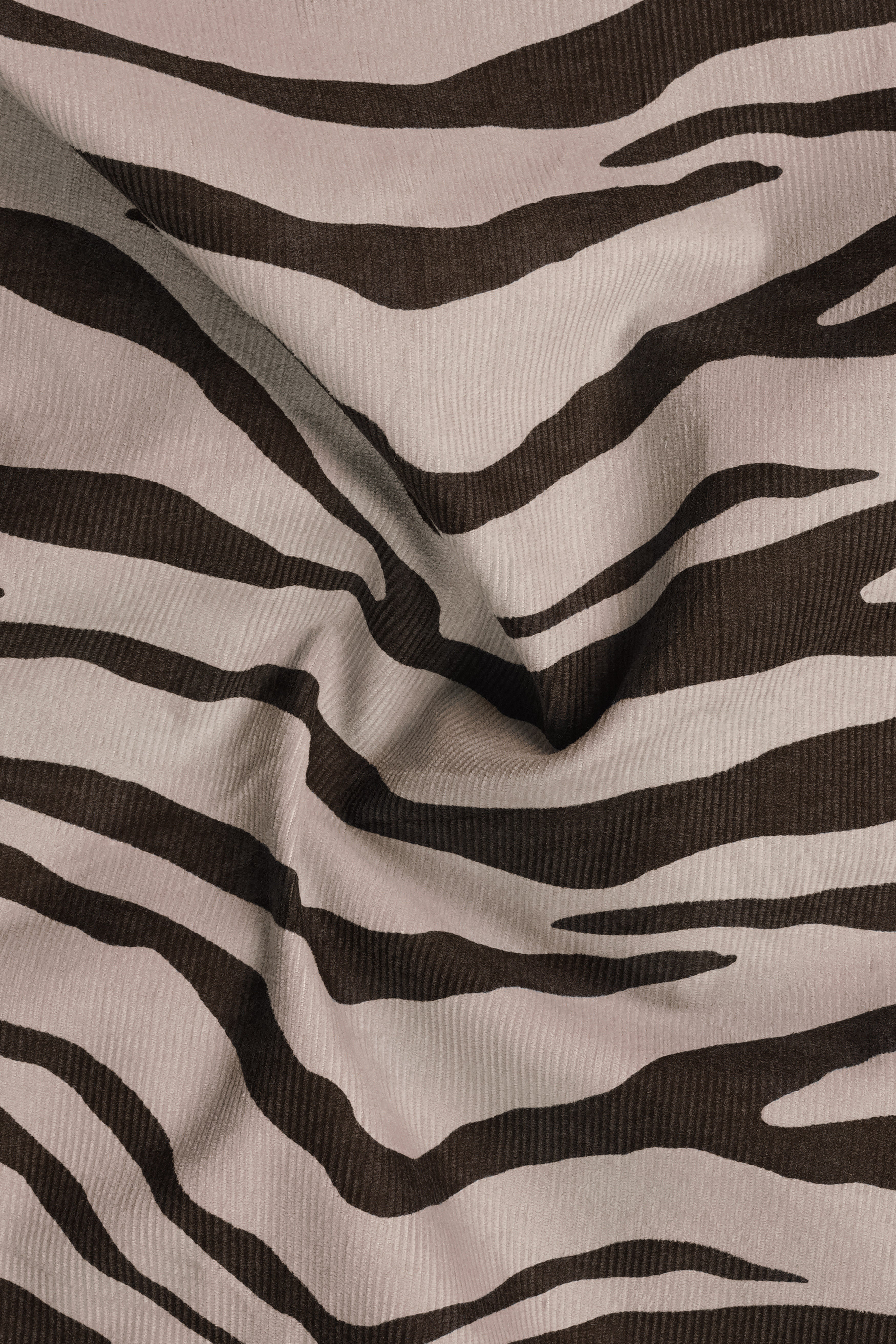 Silk Cream And Zeus Brown Tiger Printed Corduroy Waistcoat