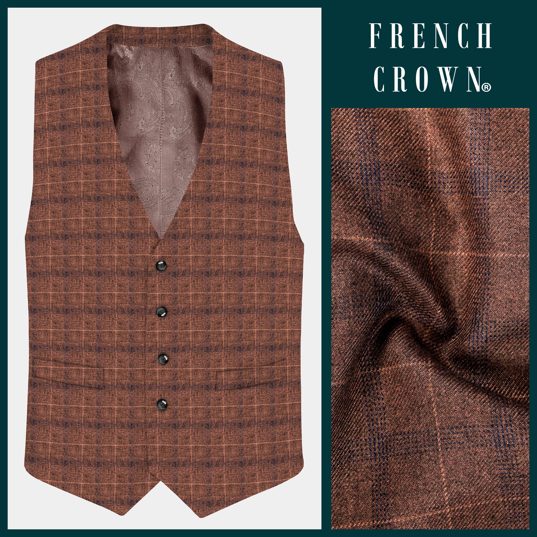 Cinnamon Mirror Work Waistcoat main image 1