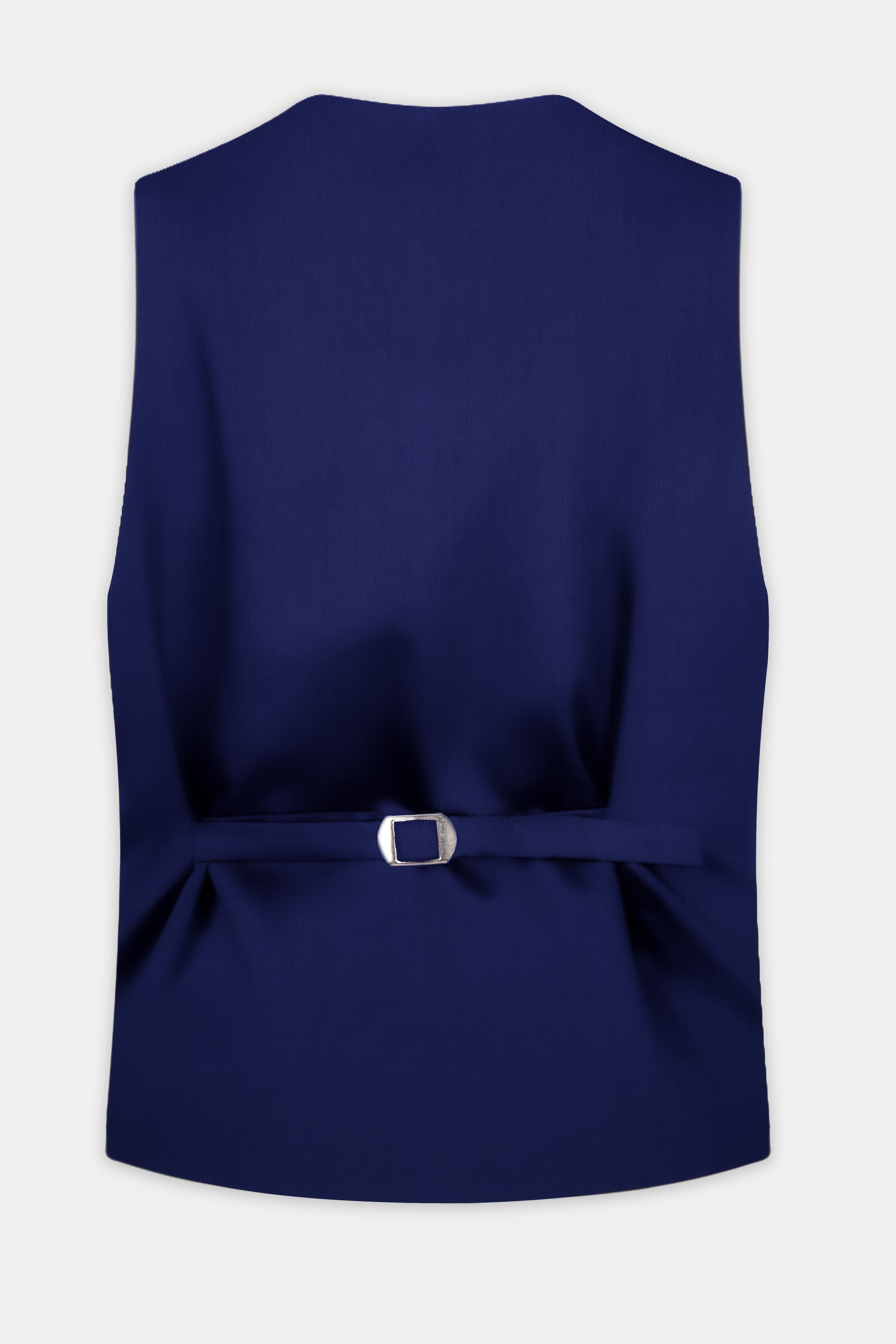 Celestia- Blue Solid Wool Rich Slight Stretch Waistcoat