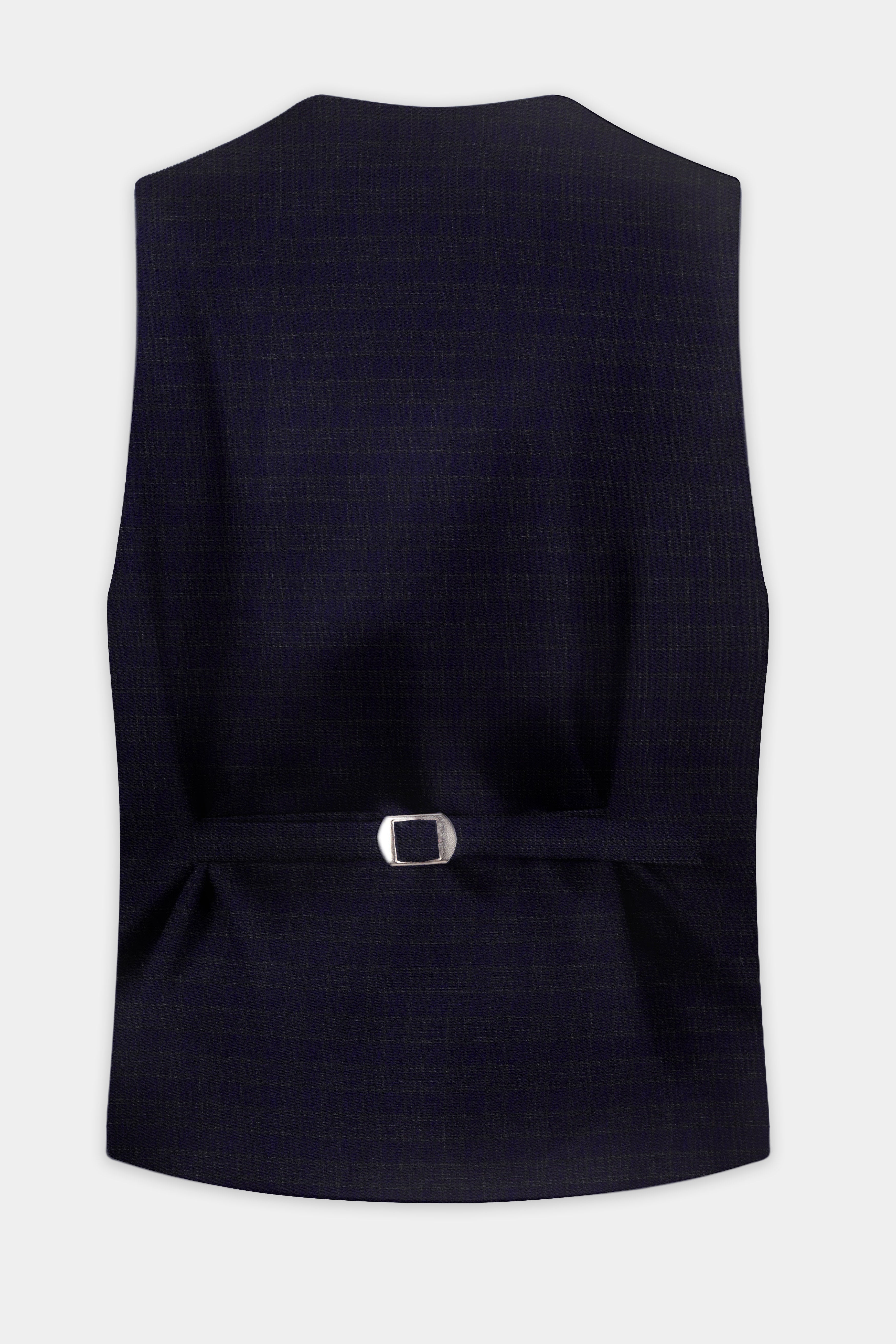 Ashford-Cinder Blue Plaid Wool Rich Waistcoat