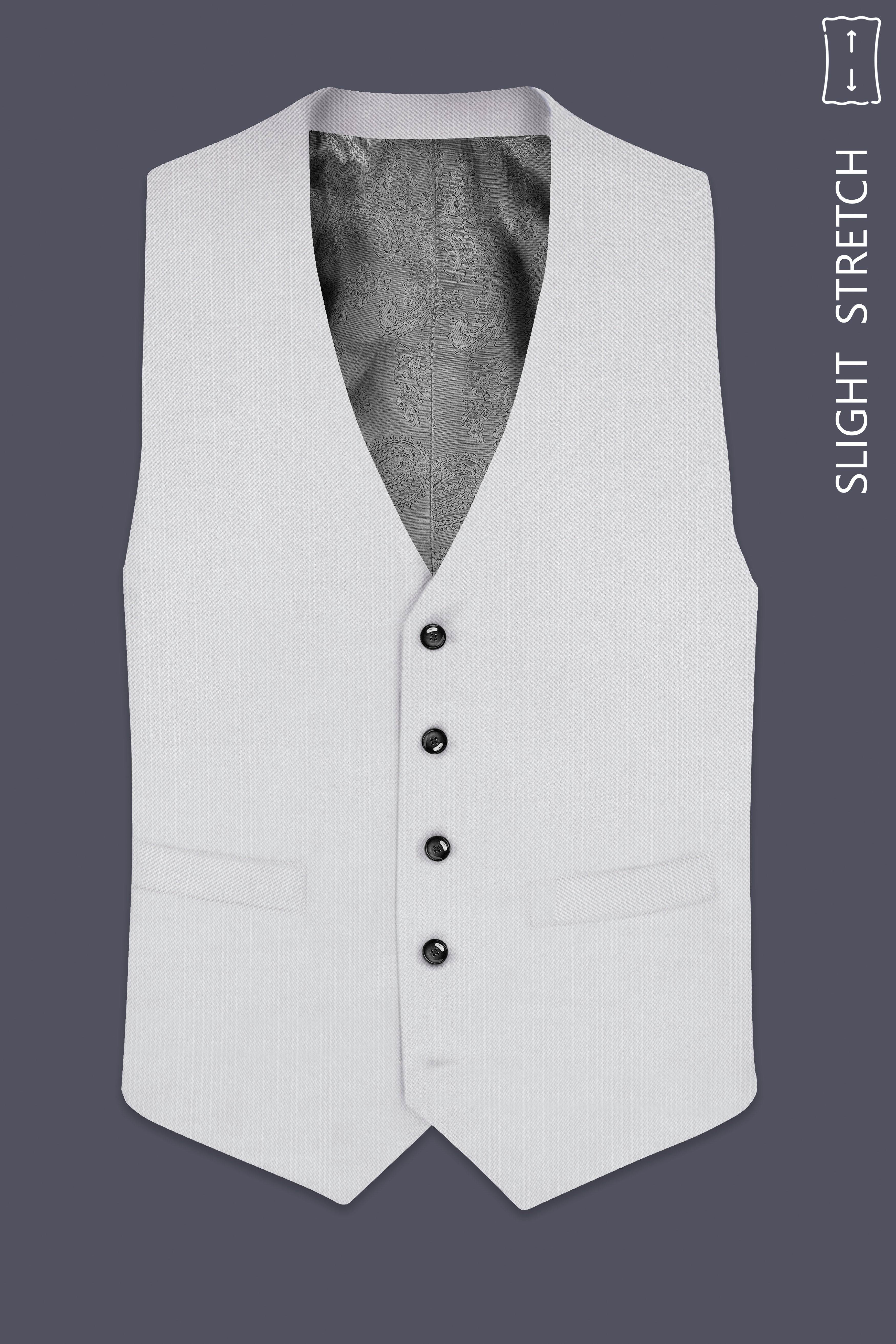 Granite-Alto Gray Solid Wool Rich Slight Stretch Waistcoat