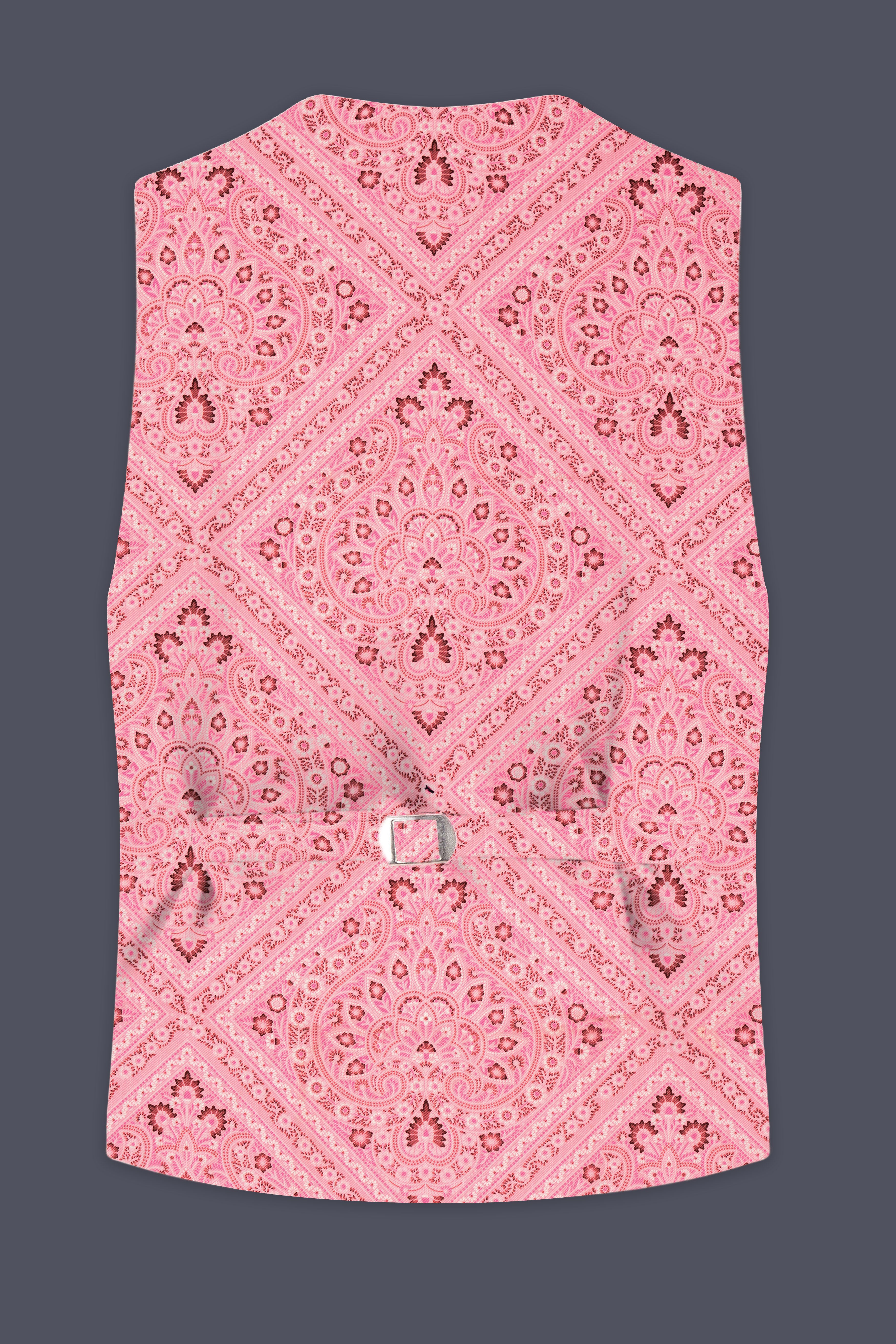 Rose Bud Pink Printed Cotton Waistcoat