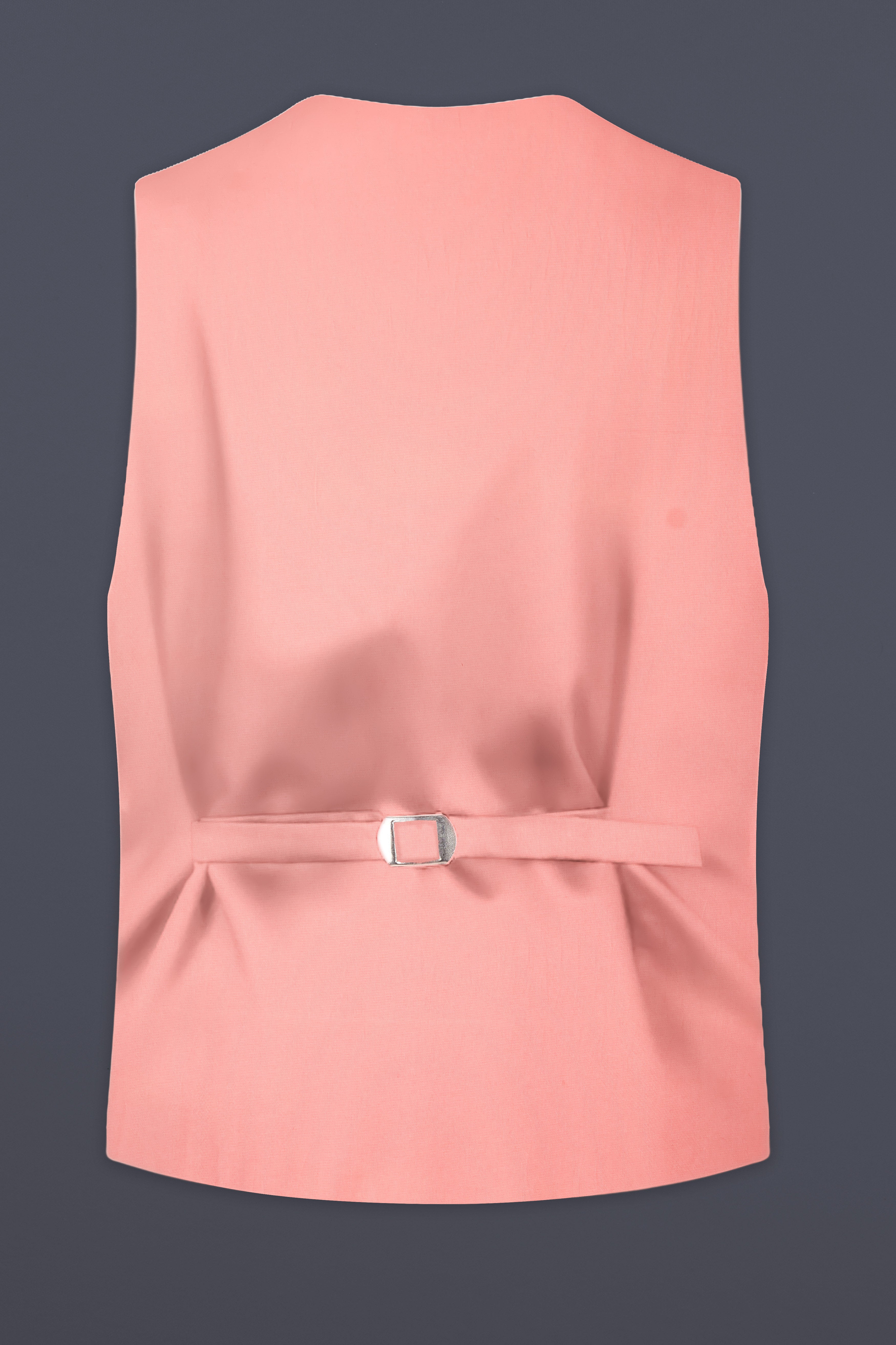 Flamingo Pink Solid Cotton Waistcoat
