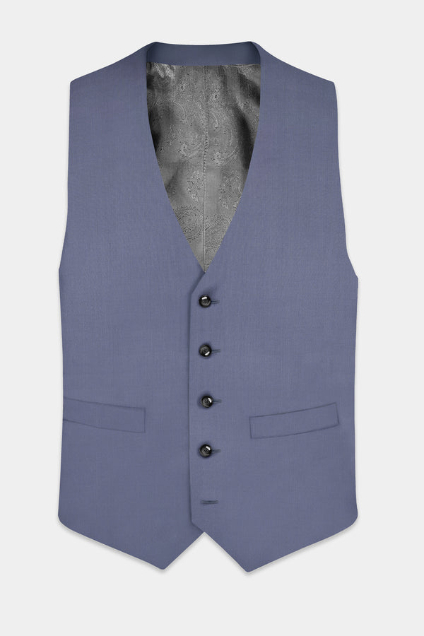 Zenith-Comet Gray Solid Wool Rich Slight Stretch Waistcoat