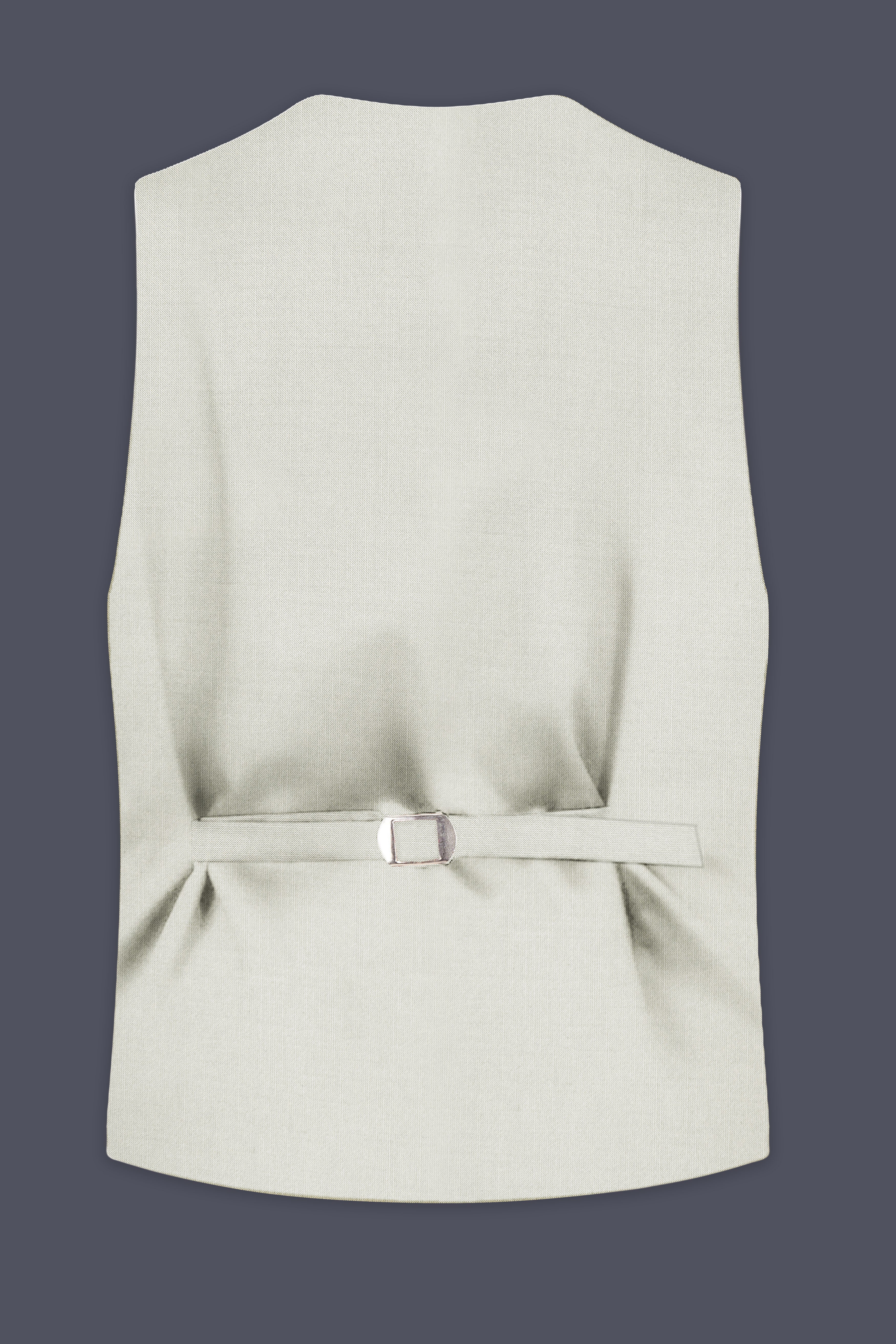 Mist-Swirl Gray Solid Wool Rich Stretchable Waistcoat