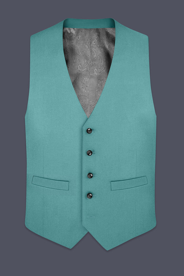 Travirid-Gothic Green Wool Rich Slight Stretch Waistcoat