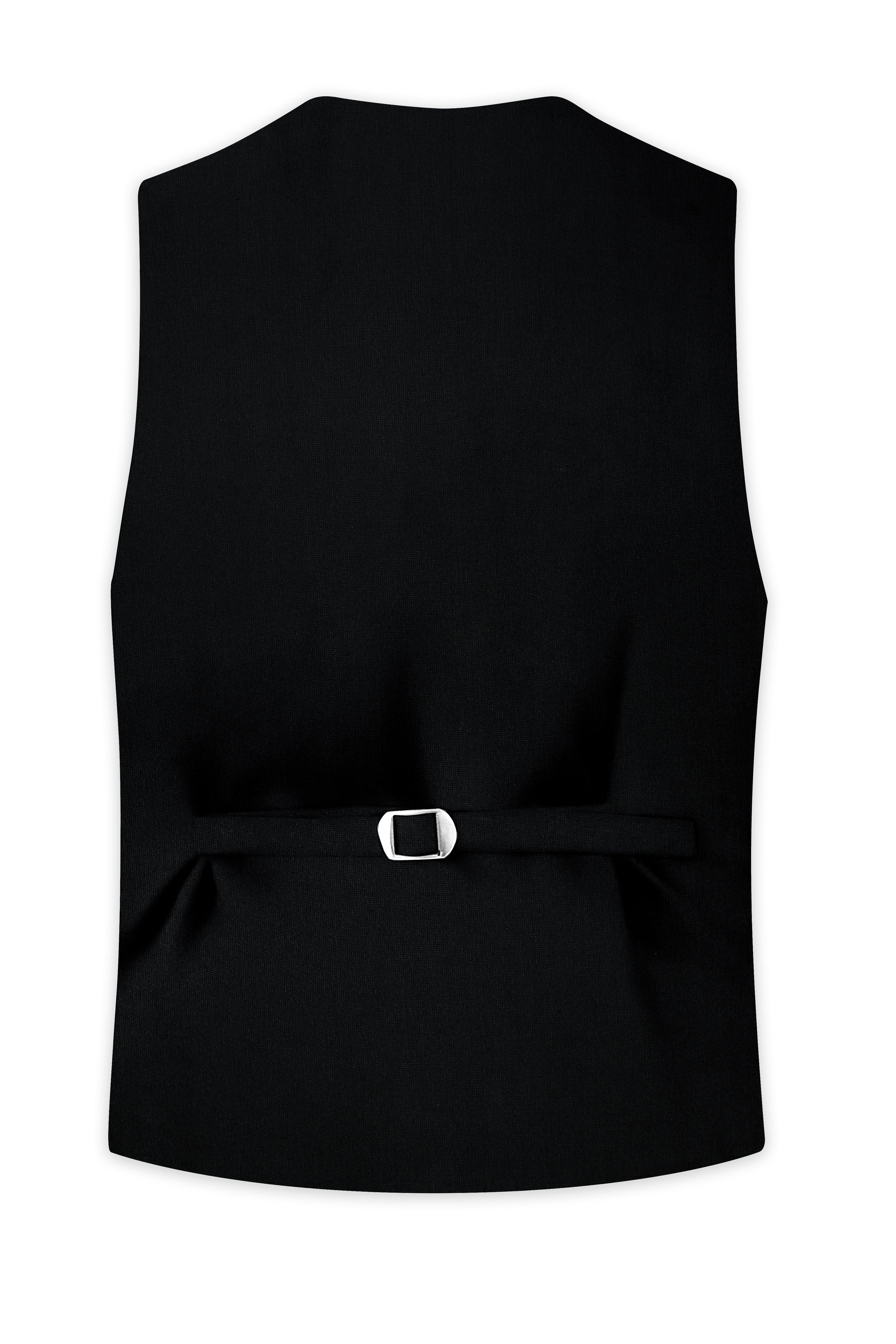 Noctivell-Jade Black Textured Wool Rich Waistcoats