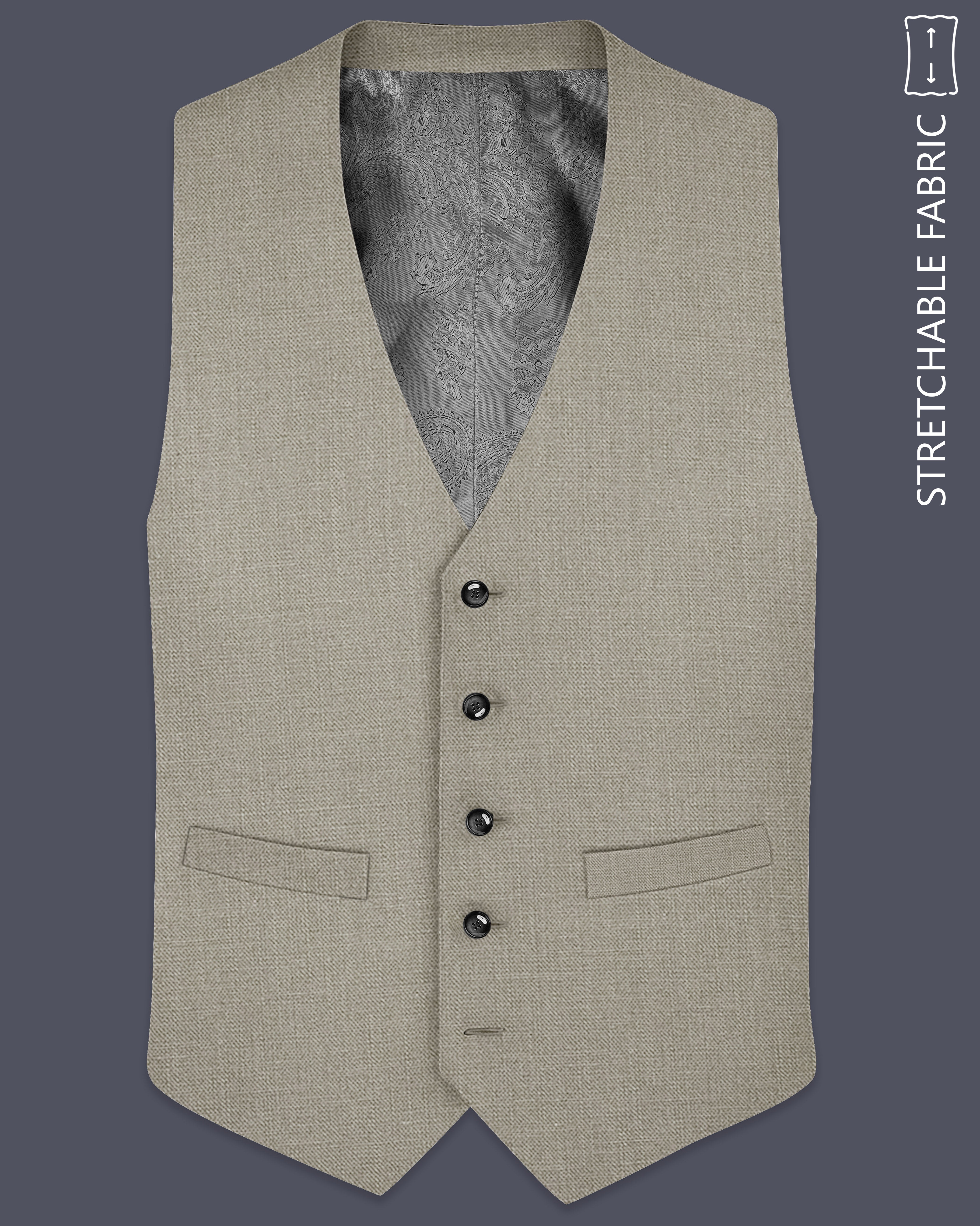 Grevino-Pablo Green Luxurious Linen Stretchable Waistcoats
