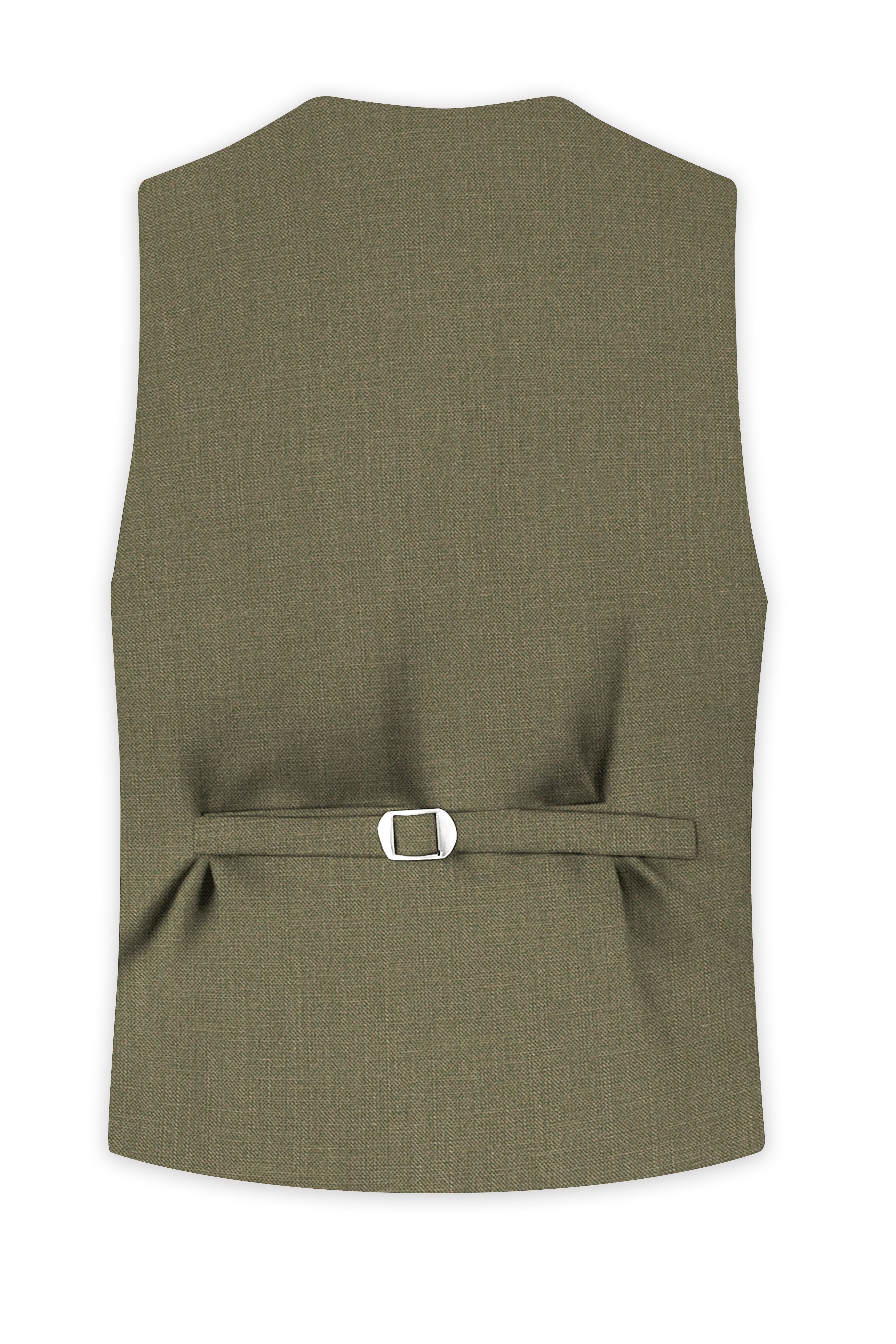 Zyren-Finch Green Luxurious Linen Stretchable Waistcoats