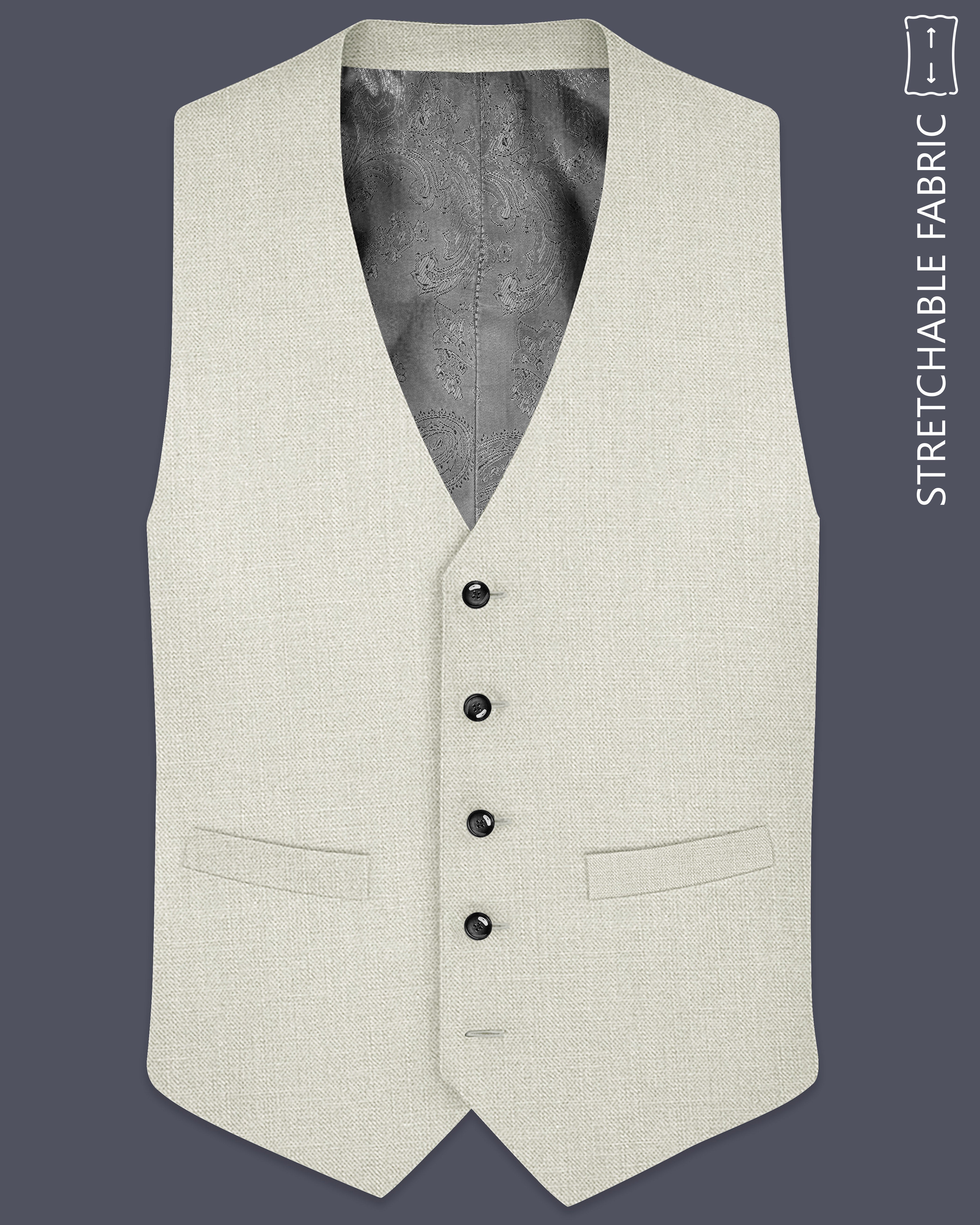 Viridale-Periglacial Green Luxurious Linen Stretchable Waistcoats