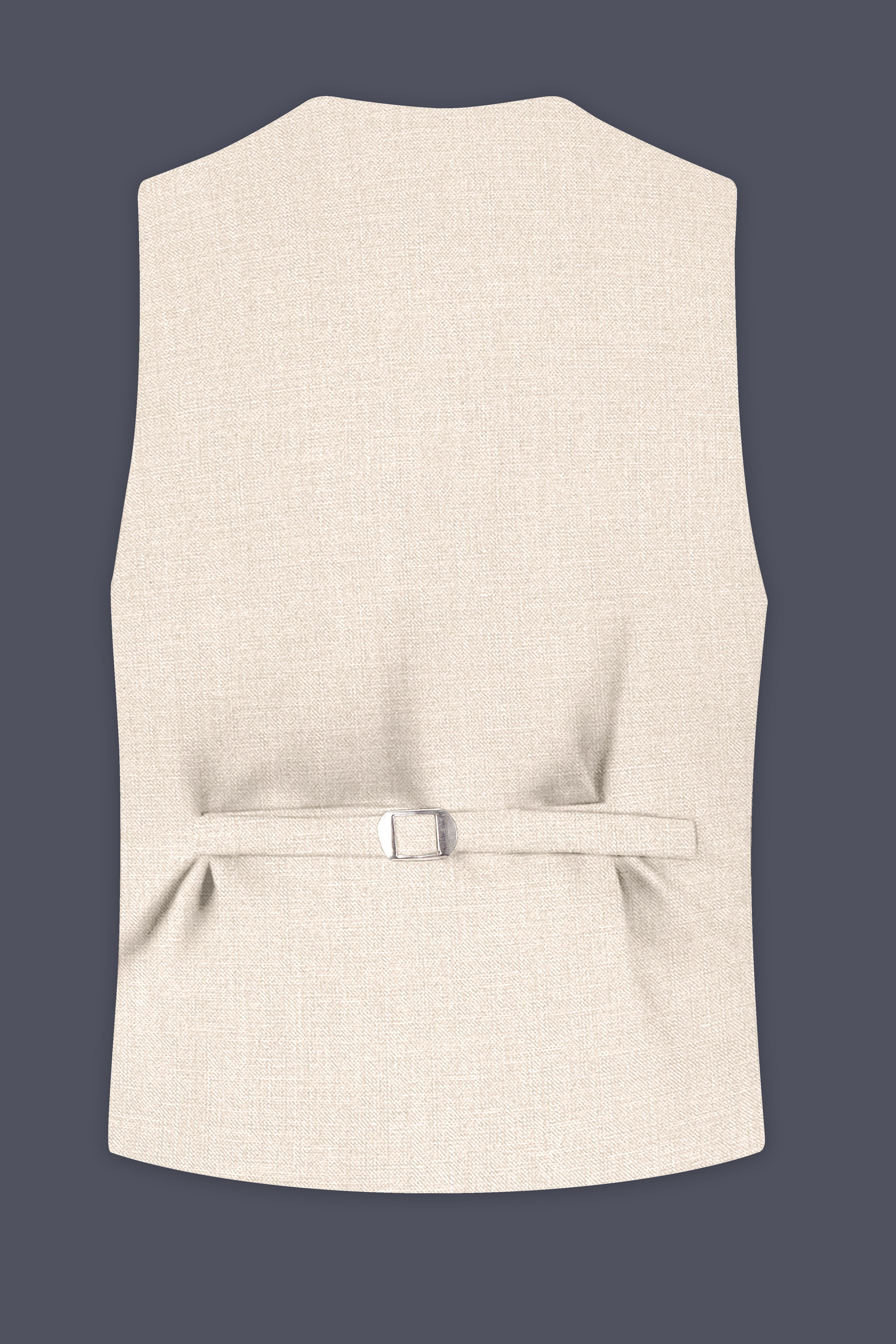 Ivoreo-Merino Cream Luxurious Linen Stretchable Waistcoats
