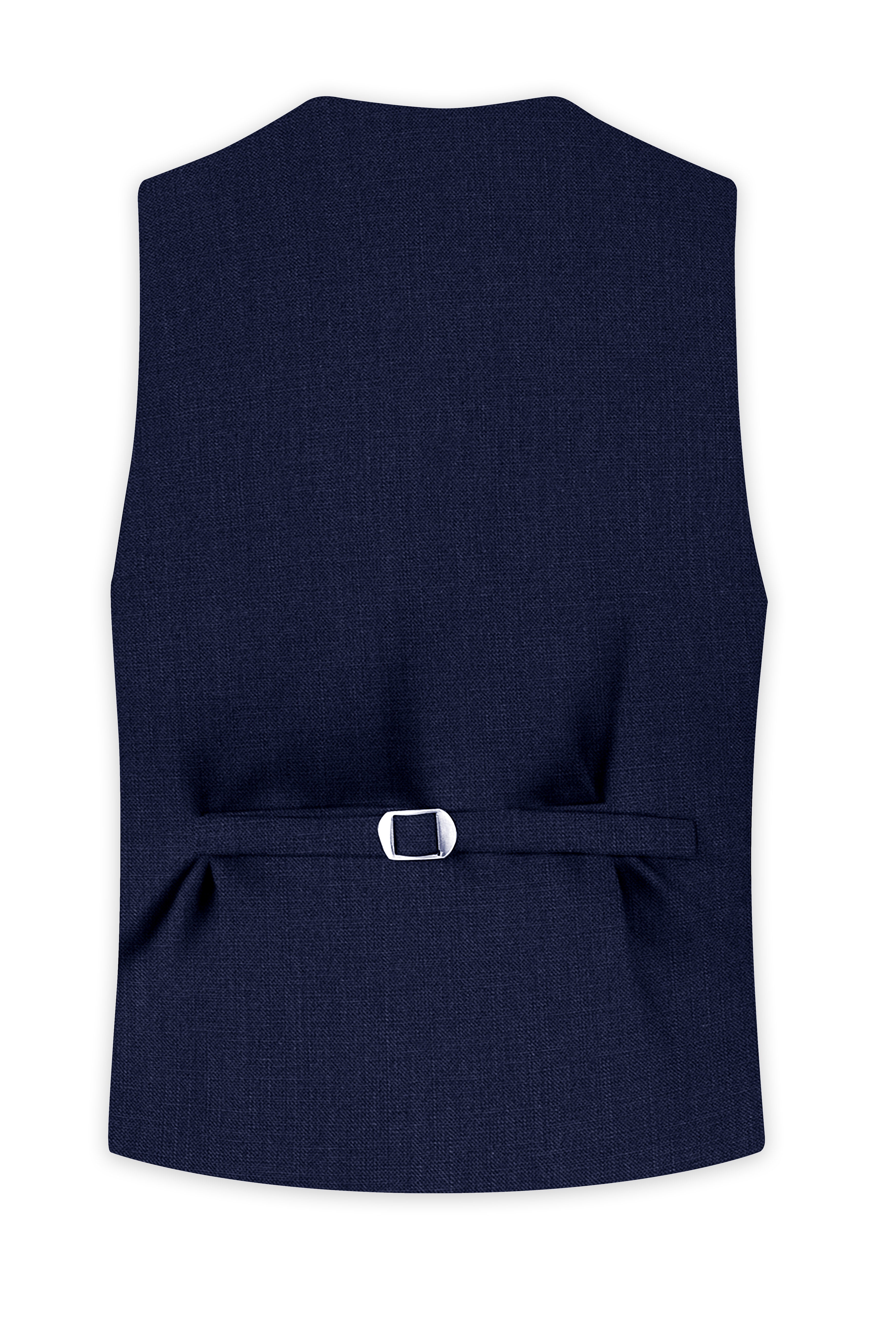 Azuriel-Firefly Blue Luxurious Linen Stretchable Waistcoats