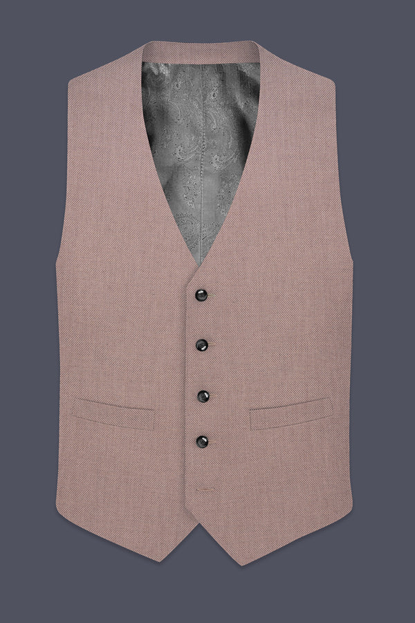 Velbrun-Zorba Brown Textured Wool Rich Waistcoats