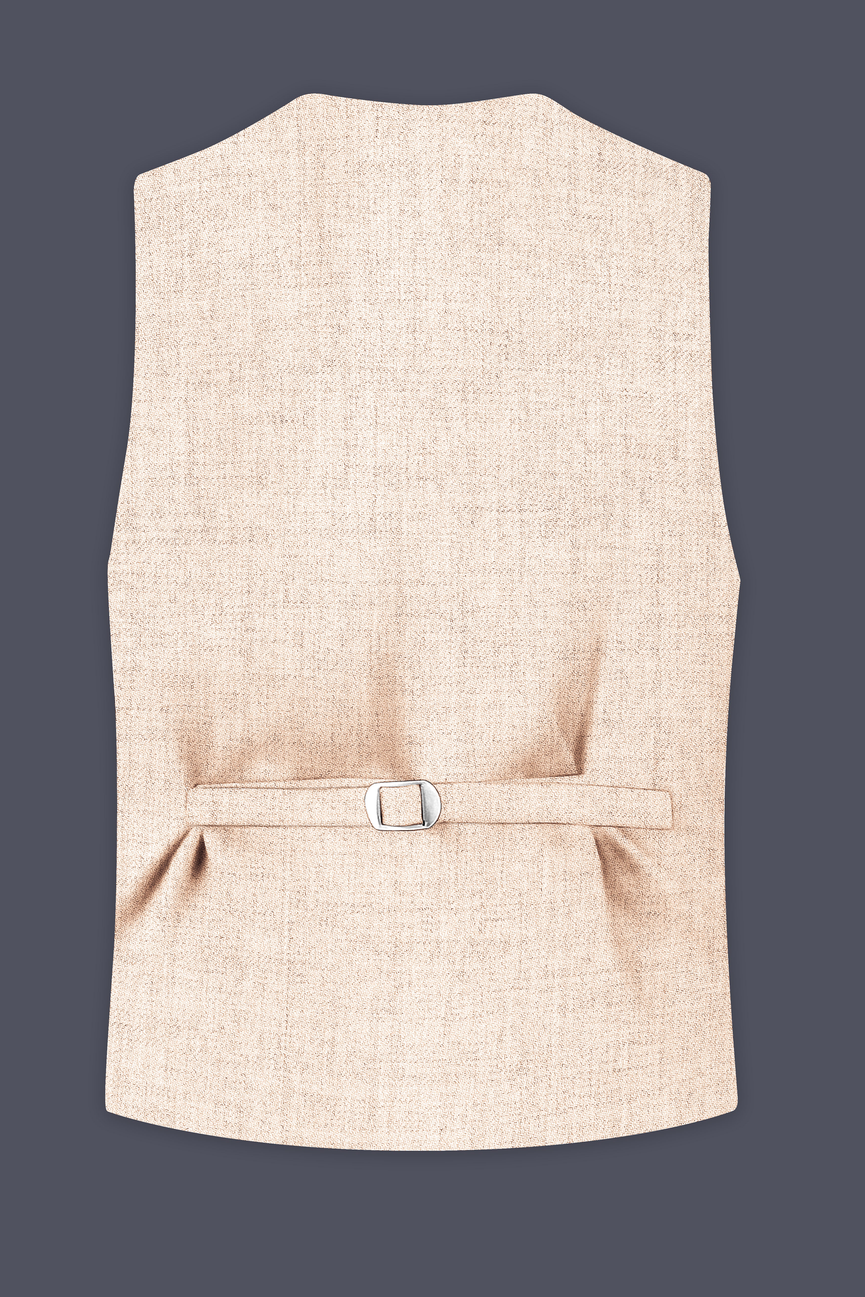 Velour-Derby Cream Textured Tweed Waistcoat