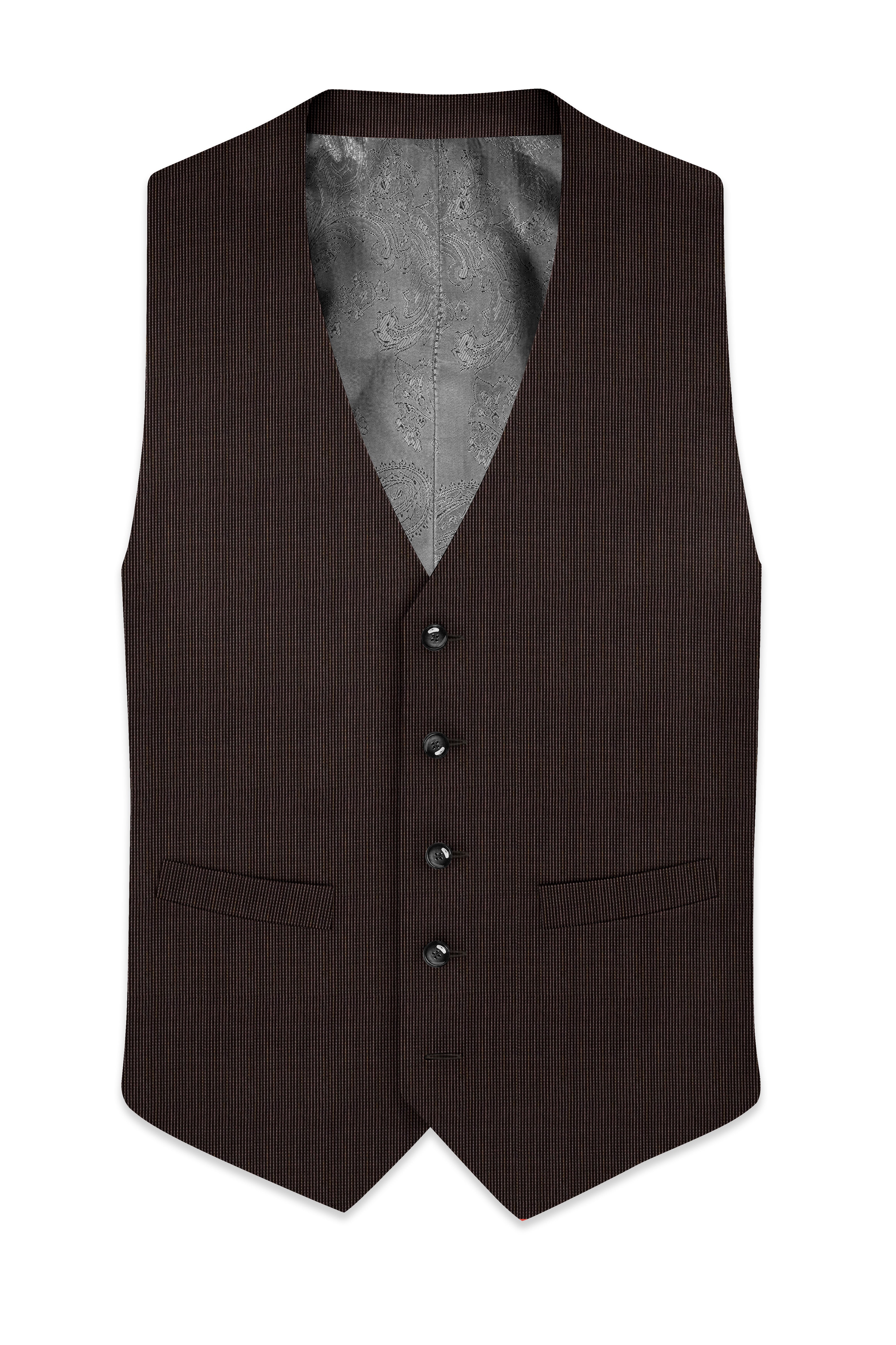Kilamanjaro Brown Textured Waistcoat