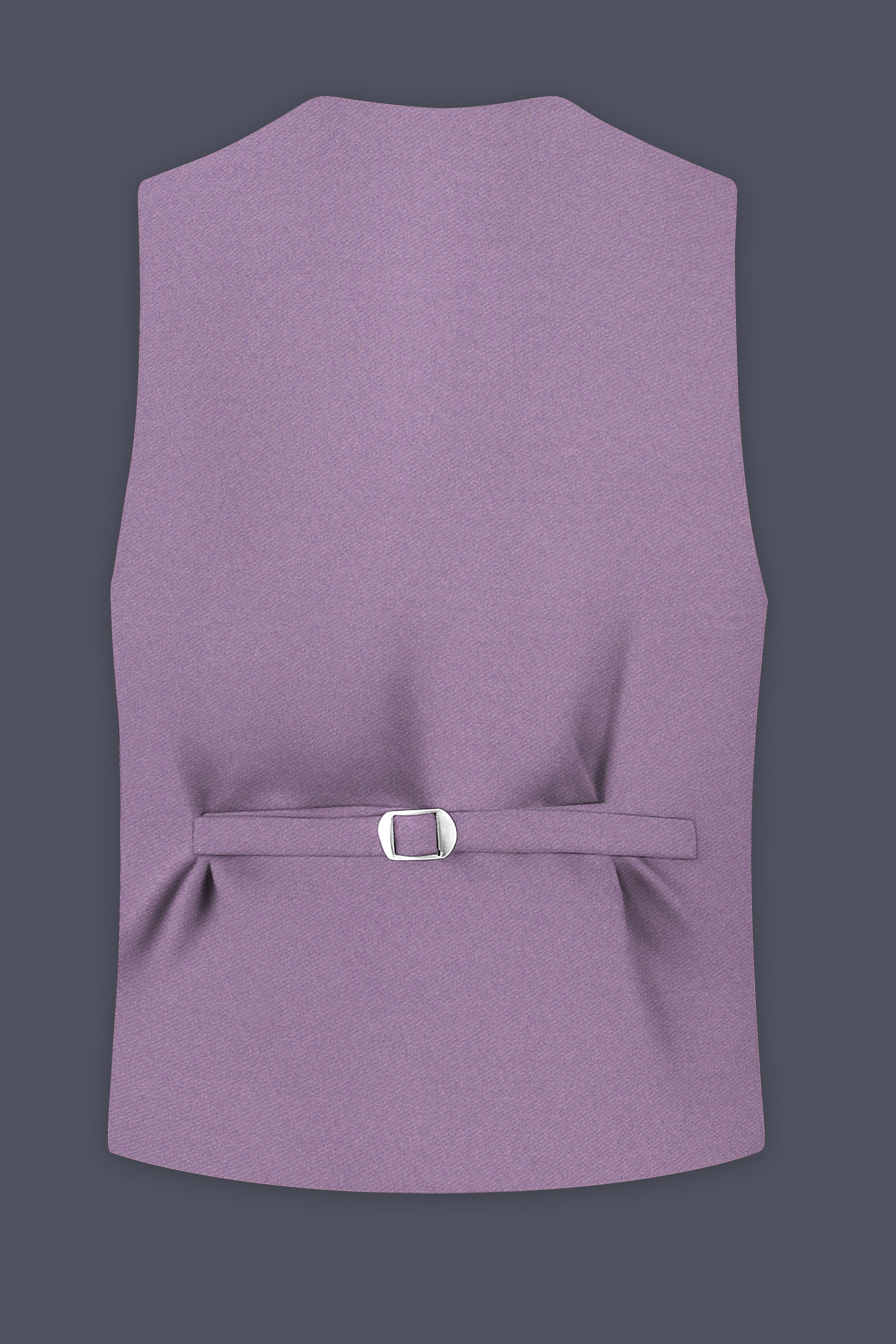 Violeto-Korean Mobster Purple 4-Way Stretch Wool Rich Waistcoat