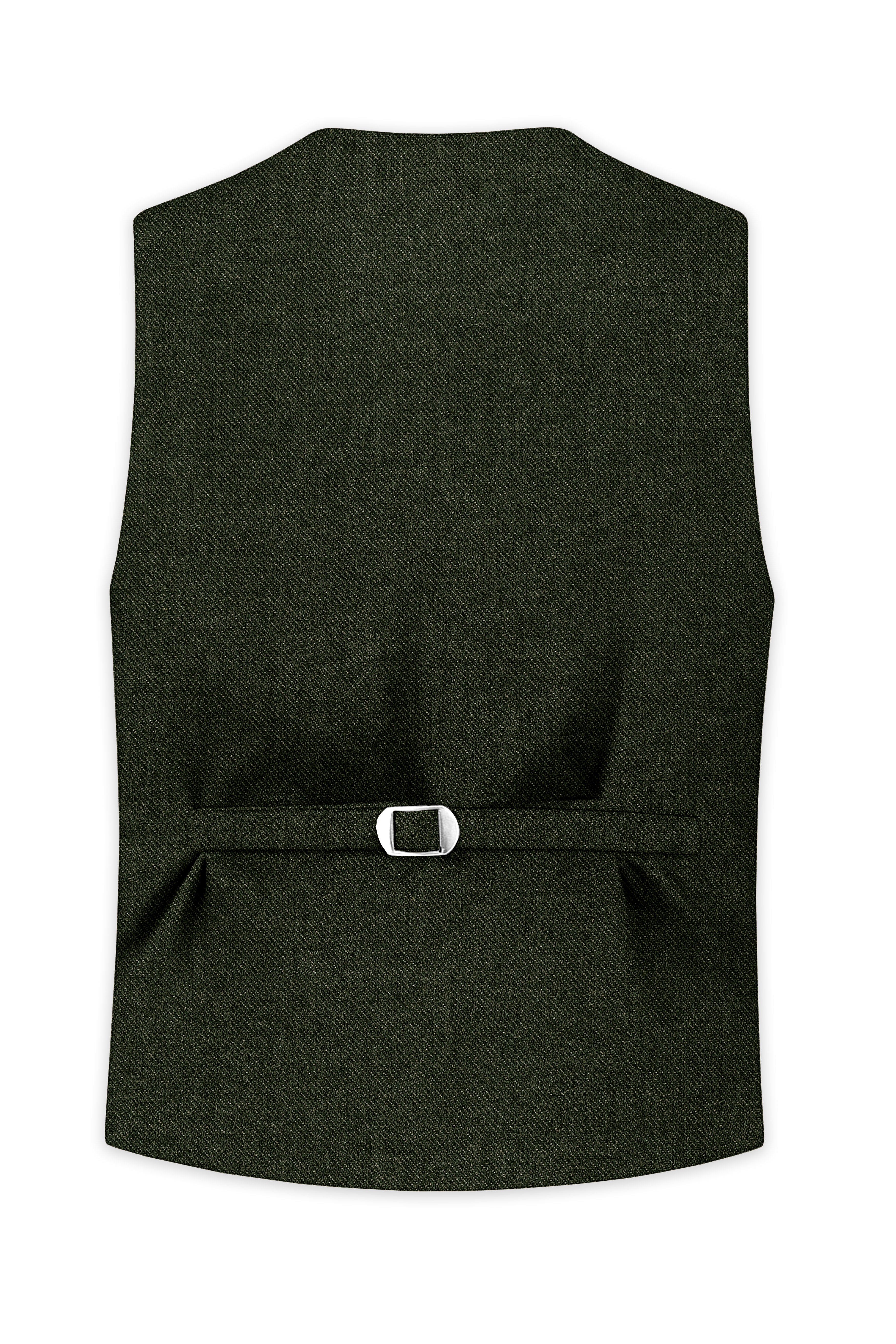 Virenza-Rangoon Green Textured Tweed Waistcoat