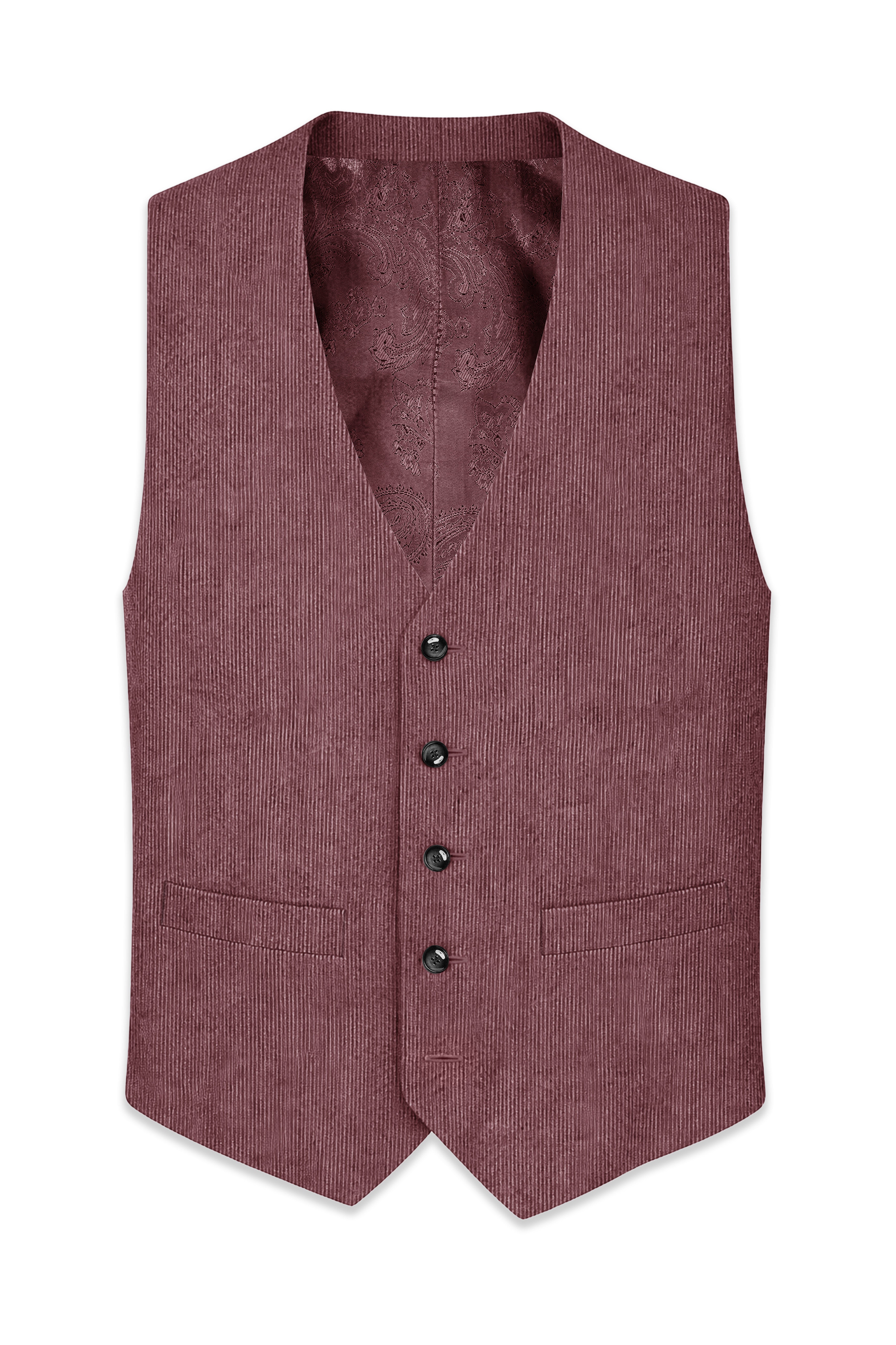 Tauzen-Rose Taupe Pink Corduroy Waistcoat
