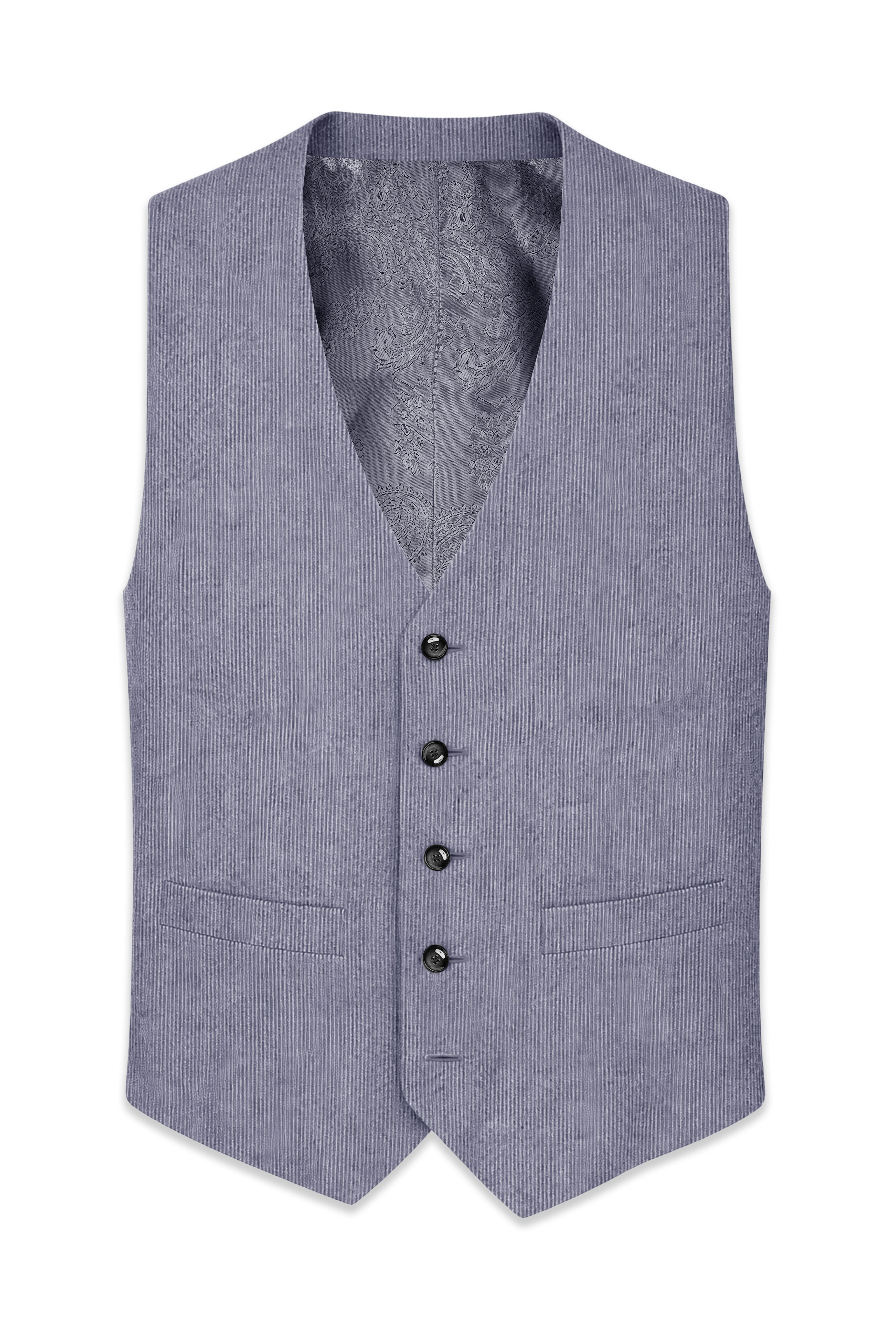 Ribvoro-Topaz Gray Corduroy Waistcoat