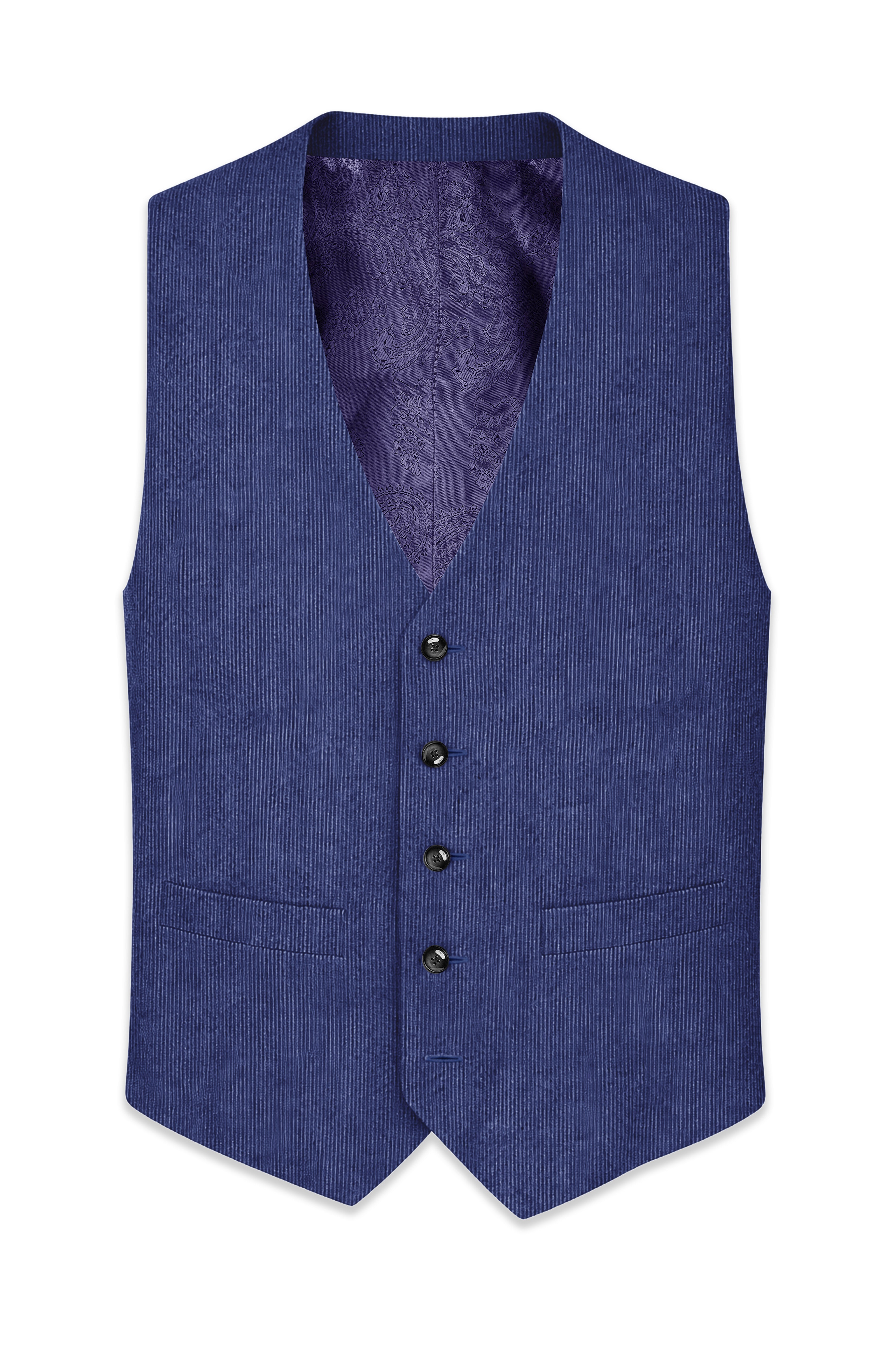 Slatzen-Slate Blue Corduroy Waistcoat