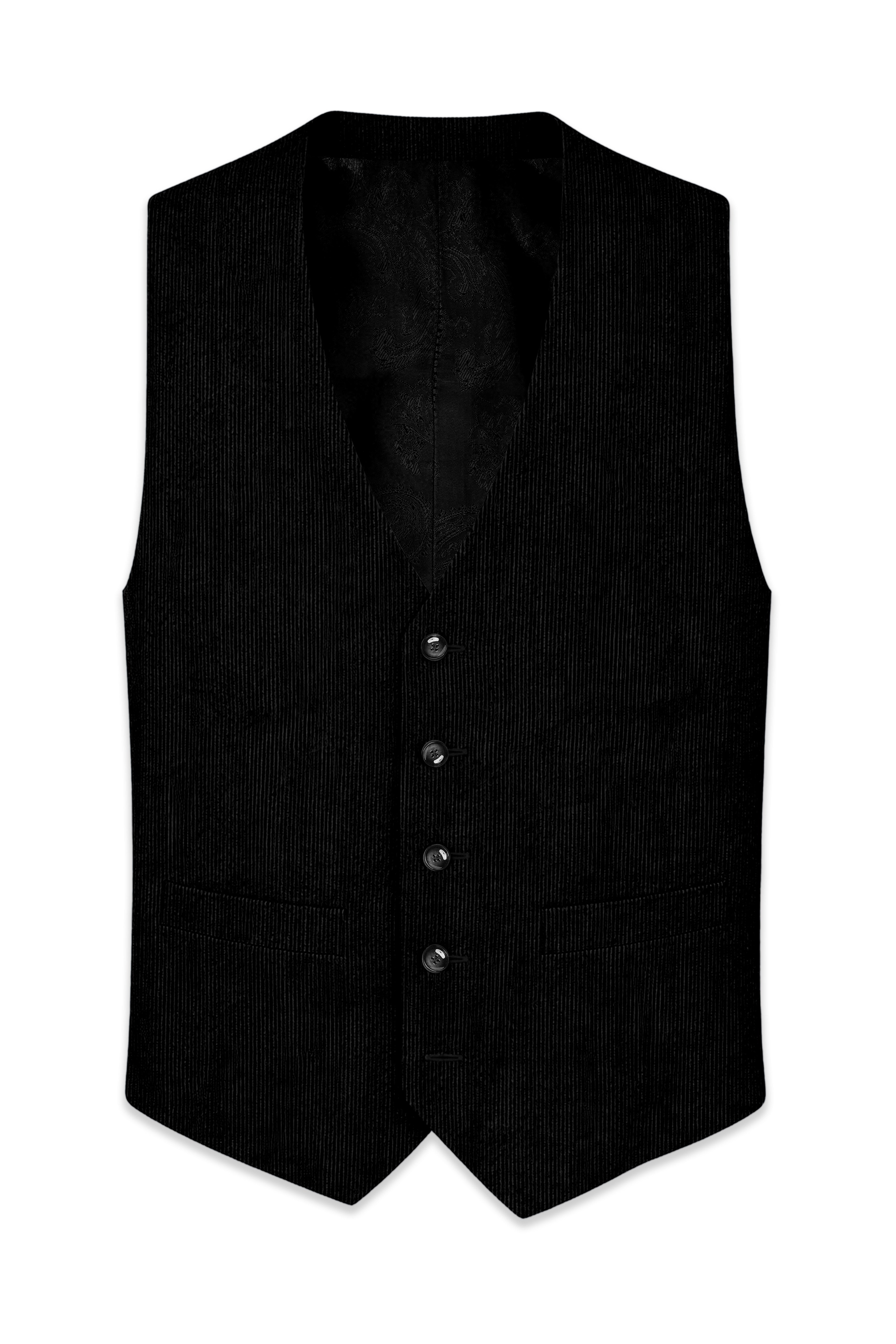 Jadenzo-Jade Black Corduroy Waistcoat