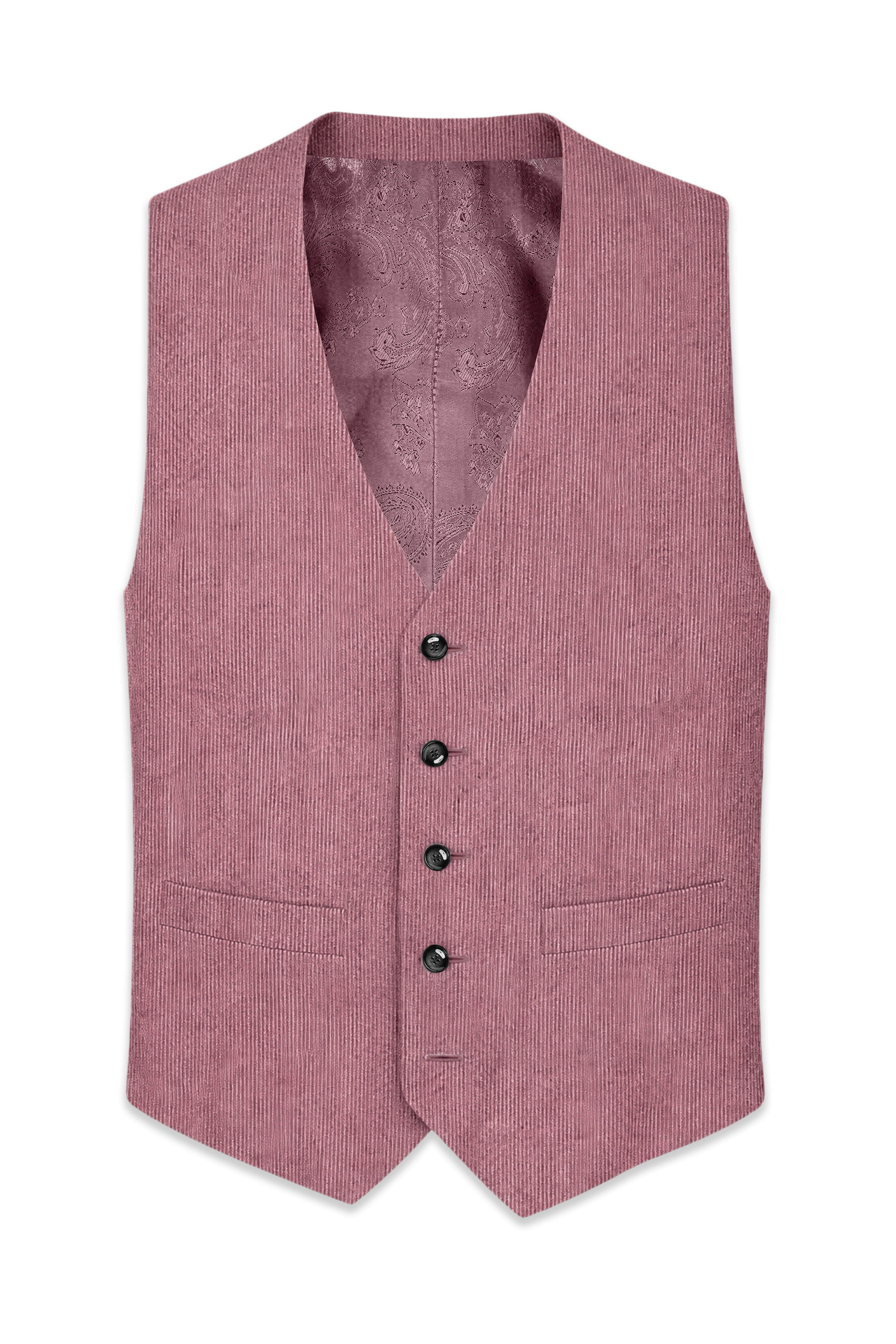 Petalux-Oriental Pink Corduroy Waistcoat