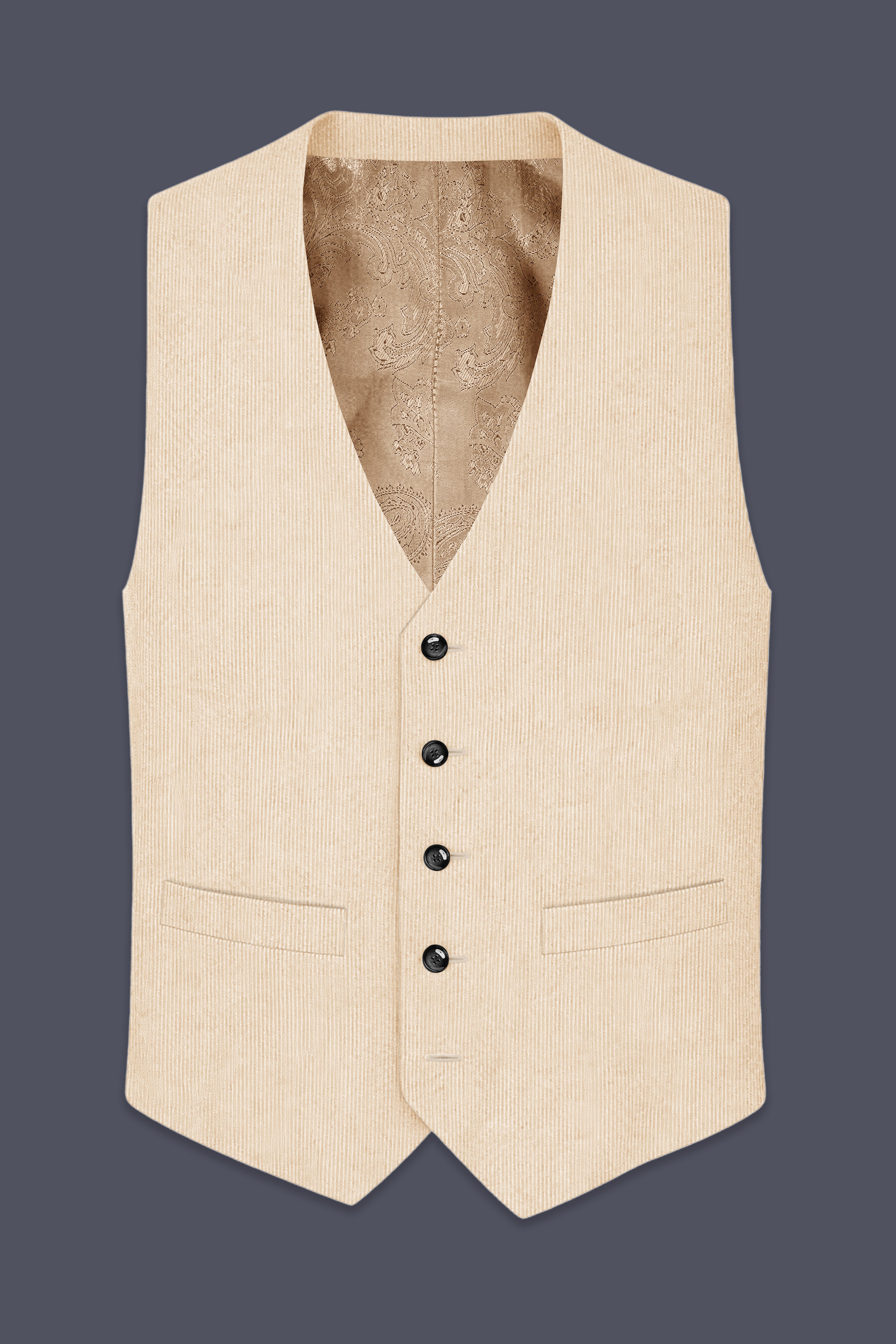 Hispanoro-Spanish Cream Corduroy Waistcoat